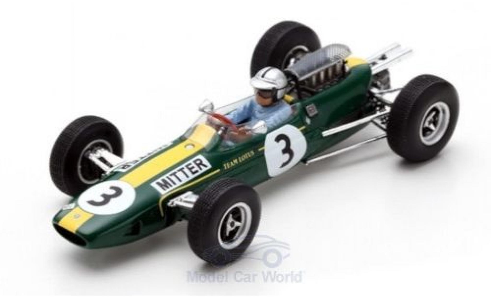 Lotus 25 1/43 Spark No.3 Formel 1 GP Deutschland 1965 G.Mitter modellino in miniatura