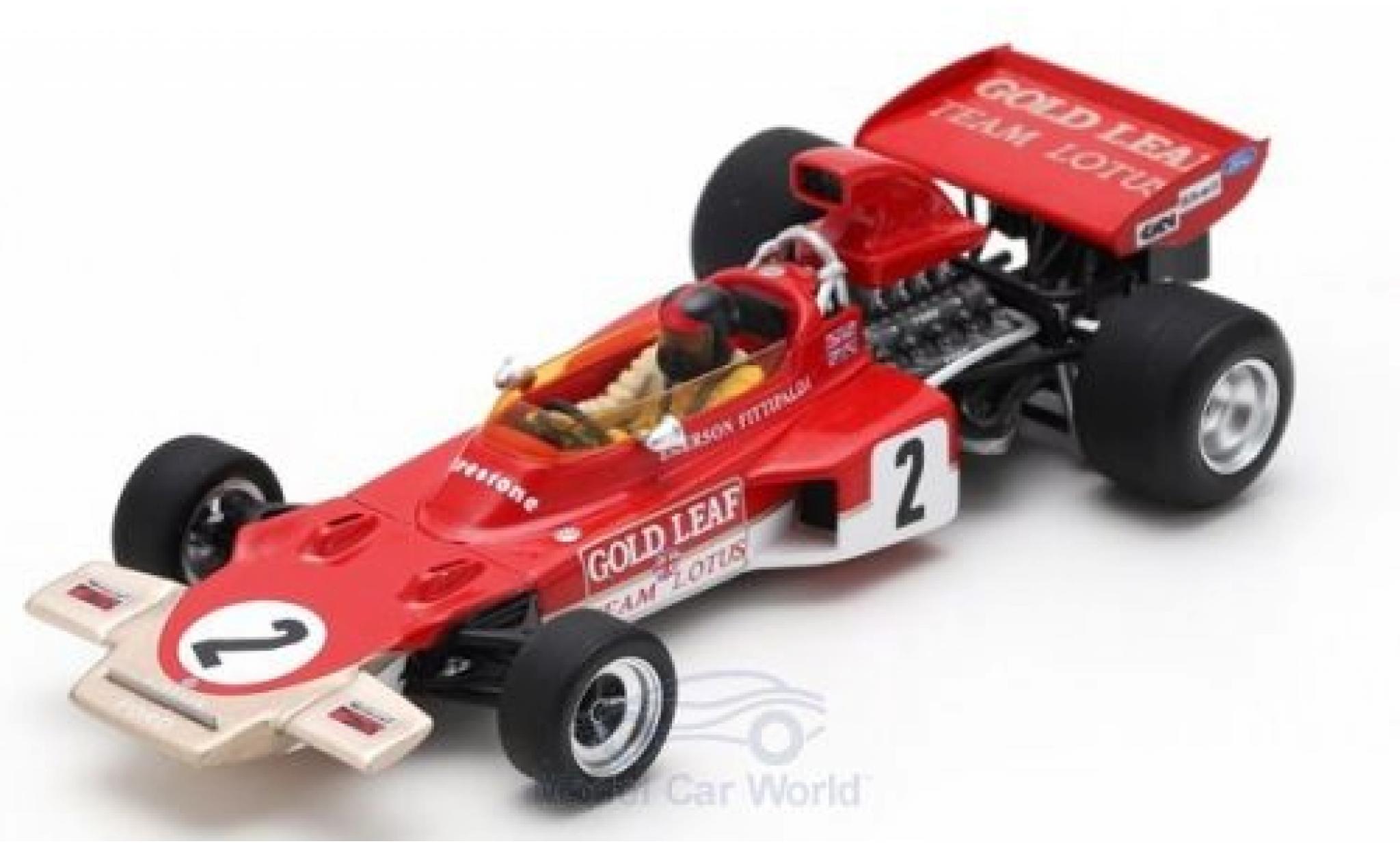 Lotus 72 1/43 Spark D No.2 Gold Leaf Formel 1 GP Österreich 1971 mit Decals E.Fittipaldi modellino in miniatura