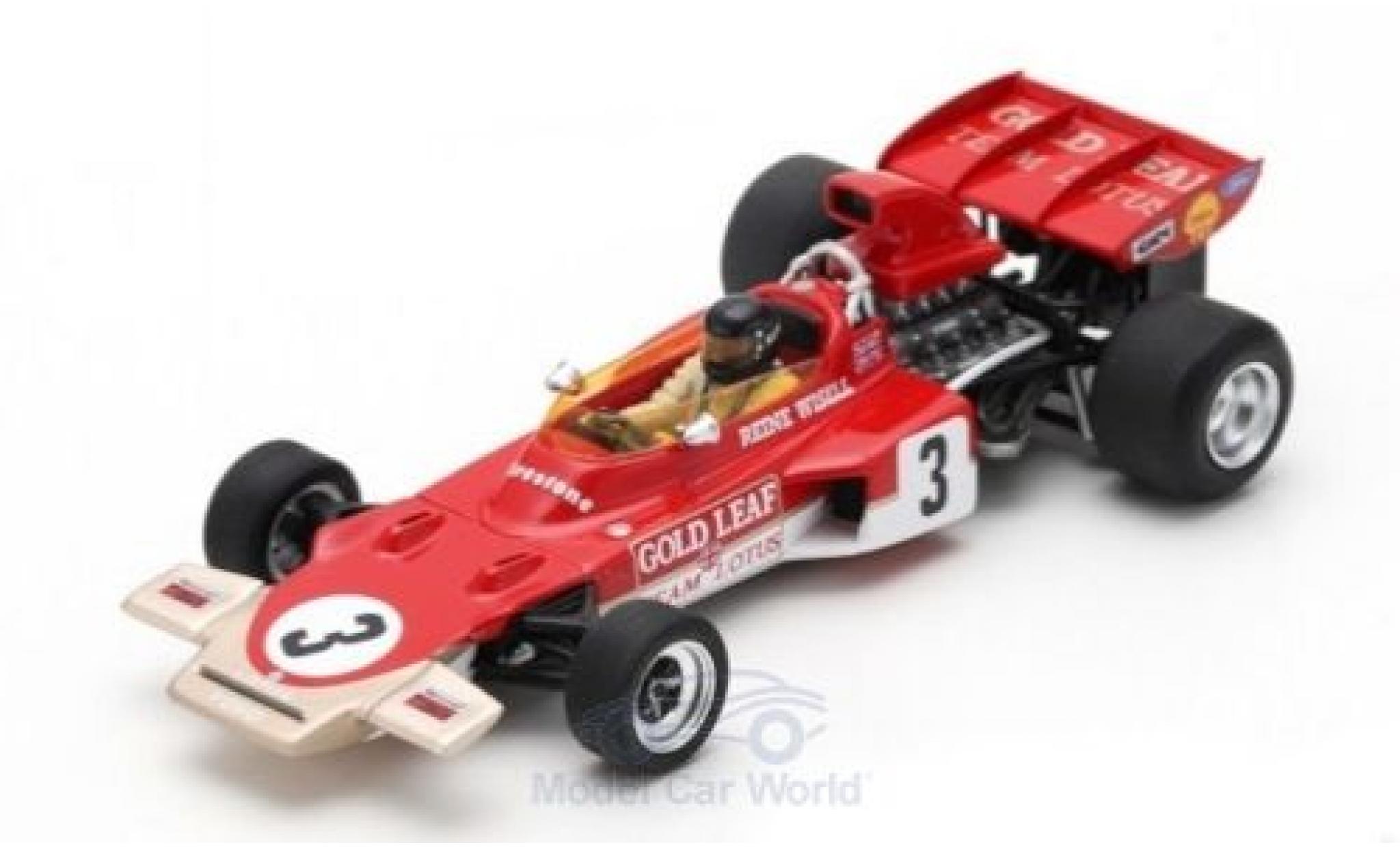 Lotus 72 1/43 Spark D No.3 Gold Leaf Formel 1 GP Kanada 1971 mit Decals R.Wisell modellino in miniatura