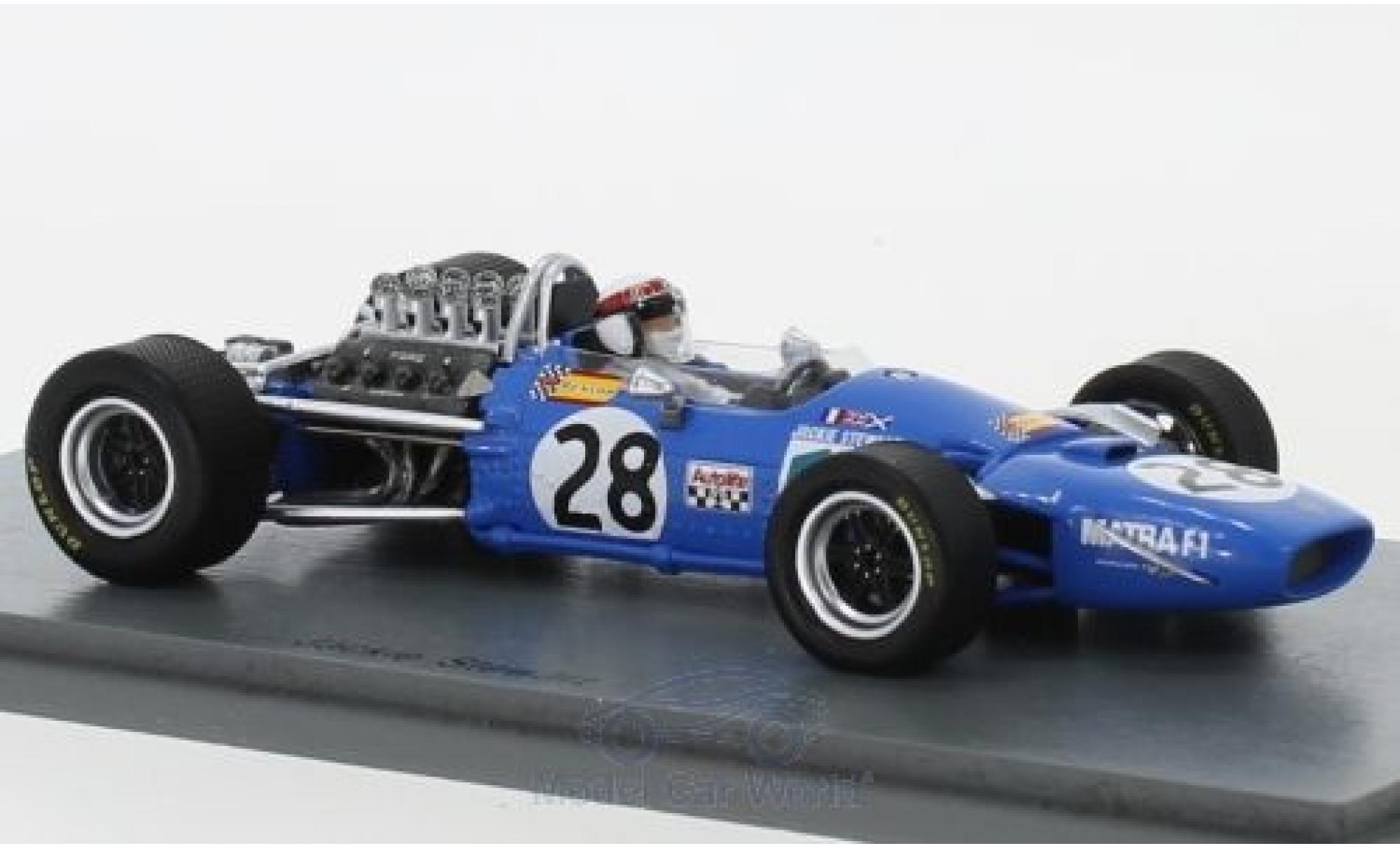 Matra MS1 1/43 Spark 0 No.28 Formel 1 GP Frankreich 1968 J.Stewart modellino in miniatura