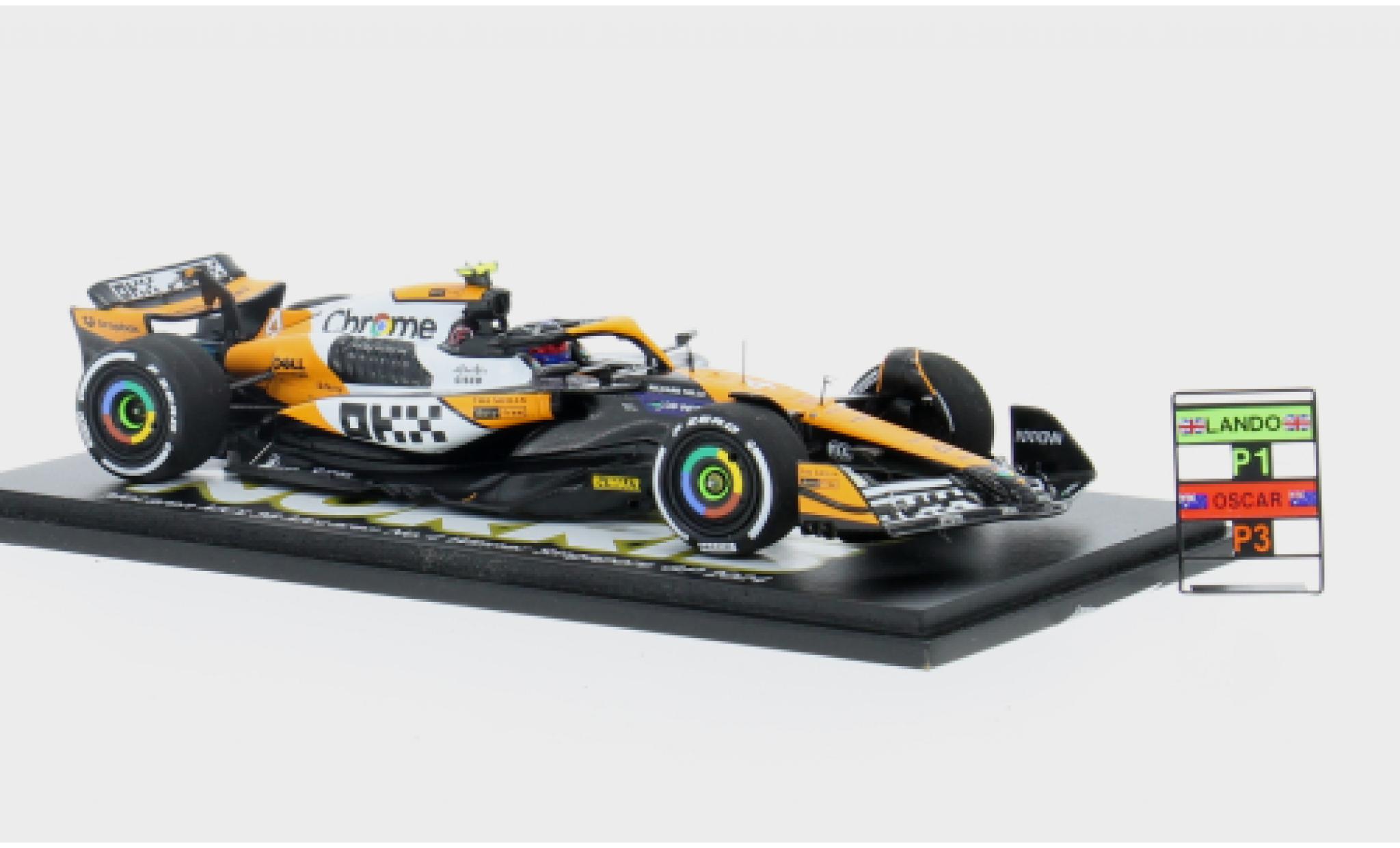 McLaren F1 Spark MCL38 GP Singapur 2024 Team #4 1:43 modellino in miniatura