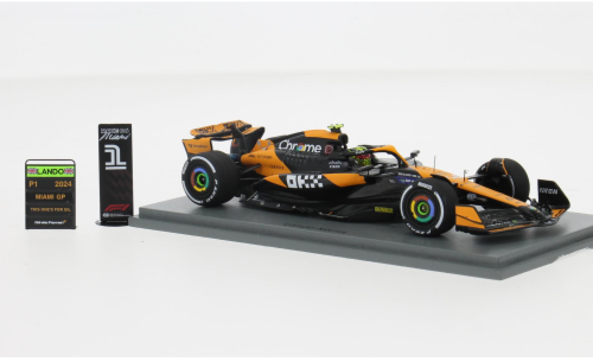 McLaren F1 1/43 Spark MCL38 No.4 Team Formel 1 GP Miami 2024 1:43 modellino in miniatura