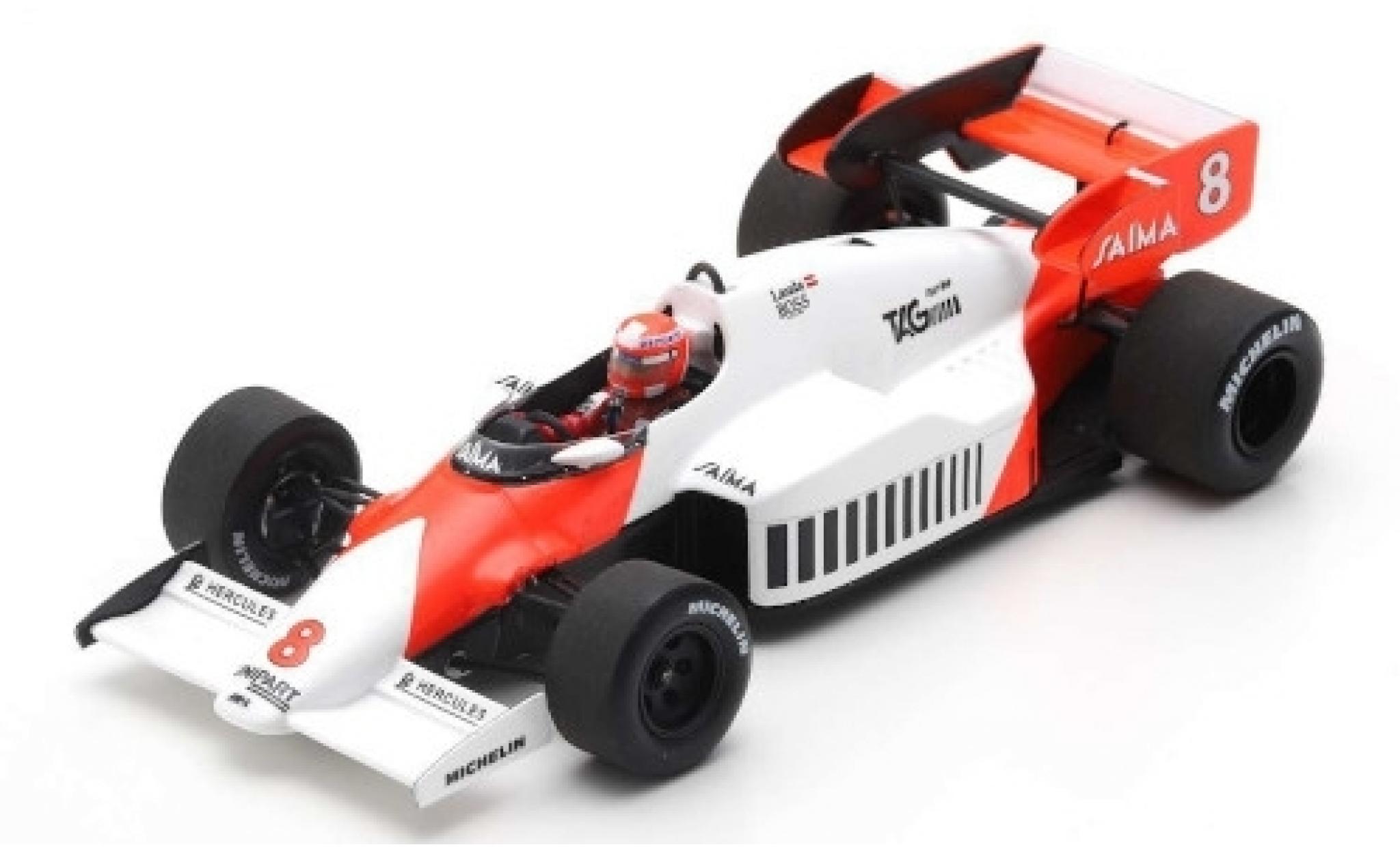McLaren MP4-12C 1/43 Spark MP4-2 No.8 Marlboro Formel 1 GP Großbritannien 1984 avec Decals N.Lauda modellino in miniatura