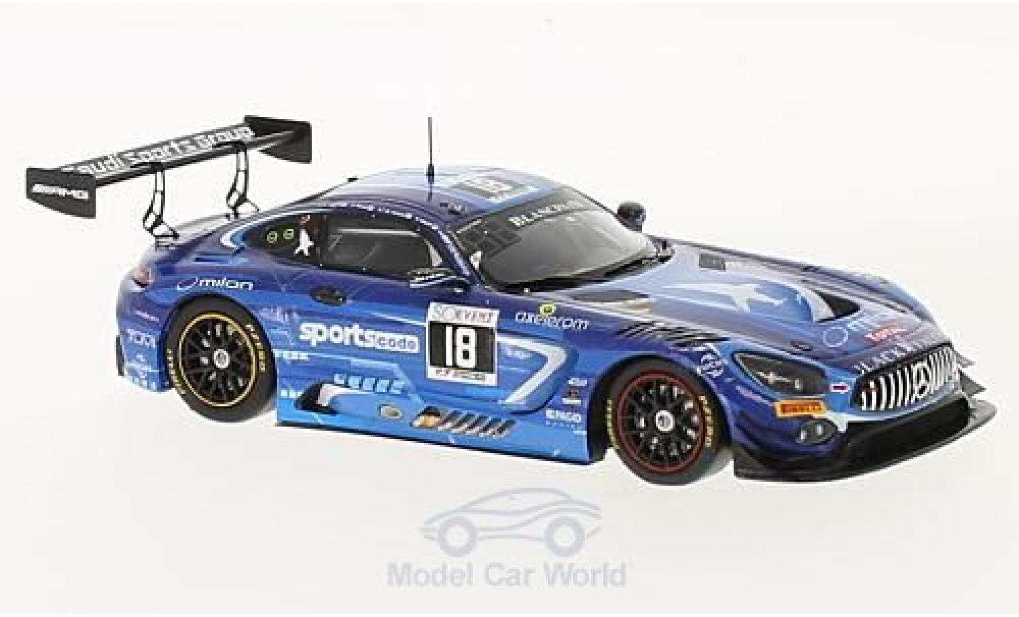 Mercedes AMG GT 1/43 Spark 3 No.18 Black Falcon 24h Spa 2017 A.Al Faisal/H.Haupt/G.Piana/R.van der Zande modellino in miniatura