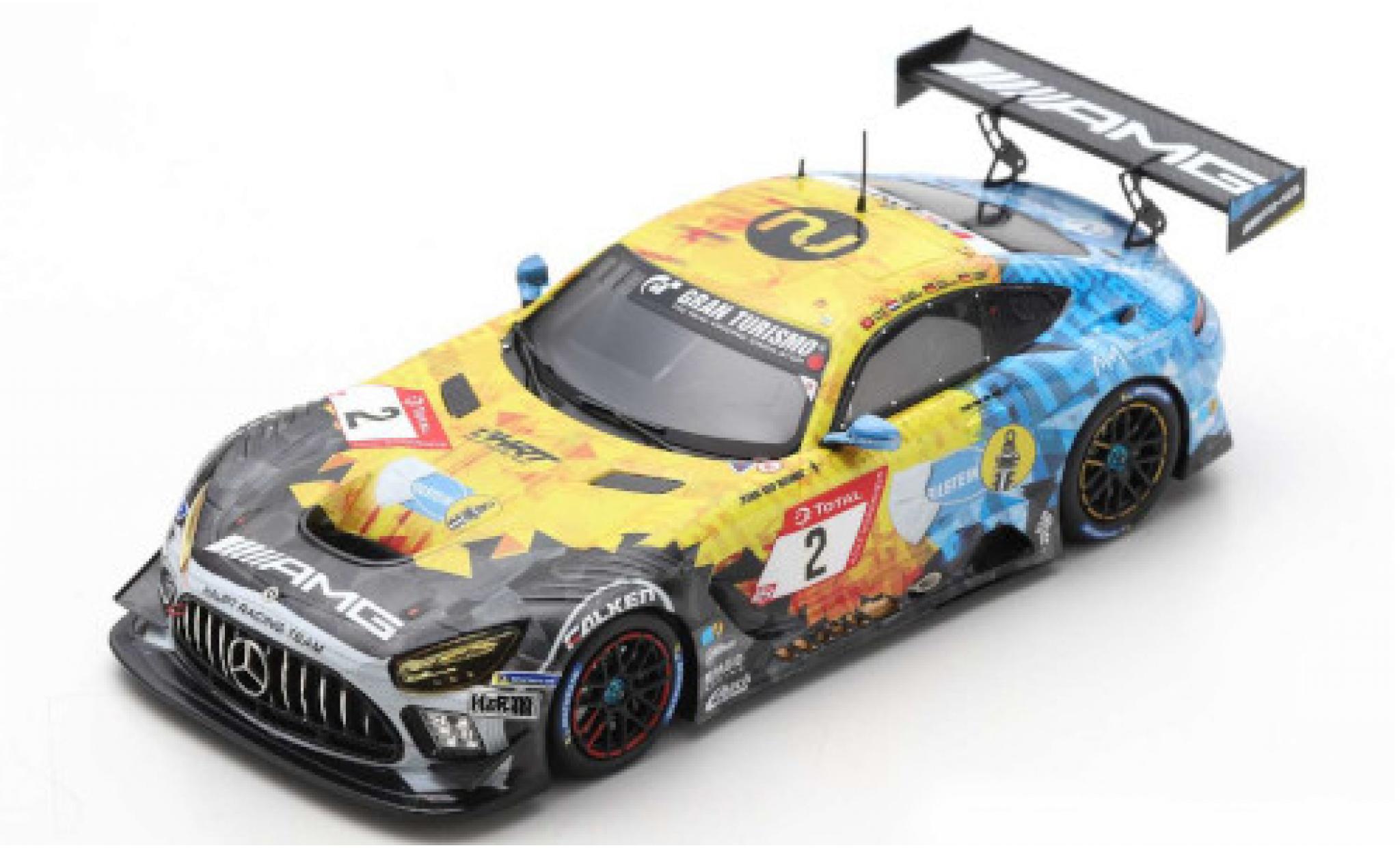 Mercedes AMG GT 1/43 Spark 3 No.2 AMG Team HRT 24h Nürburgring 2020 H.Haupt/Y.Buurman/N.Bastian/P.Ellis modellino in miniatura