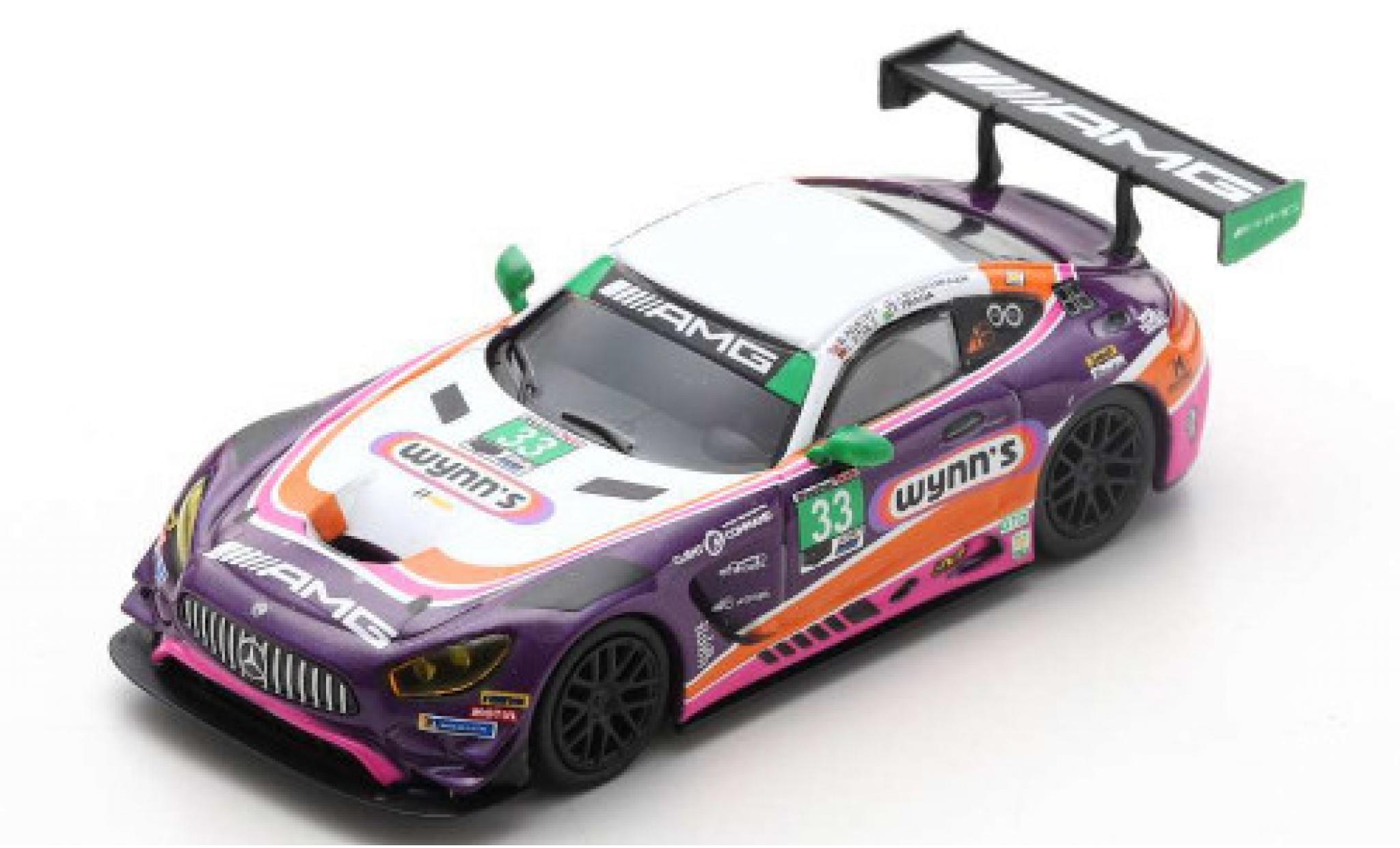 Mercedes AMG GT 1/64 Spark 3 No.33 Team Riley Motorsports Wynns 24h Daytona 2019 B.Keating/J.Bleekemolen/L.Stolz/F.Fraga modellino in miniatura