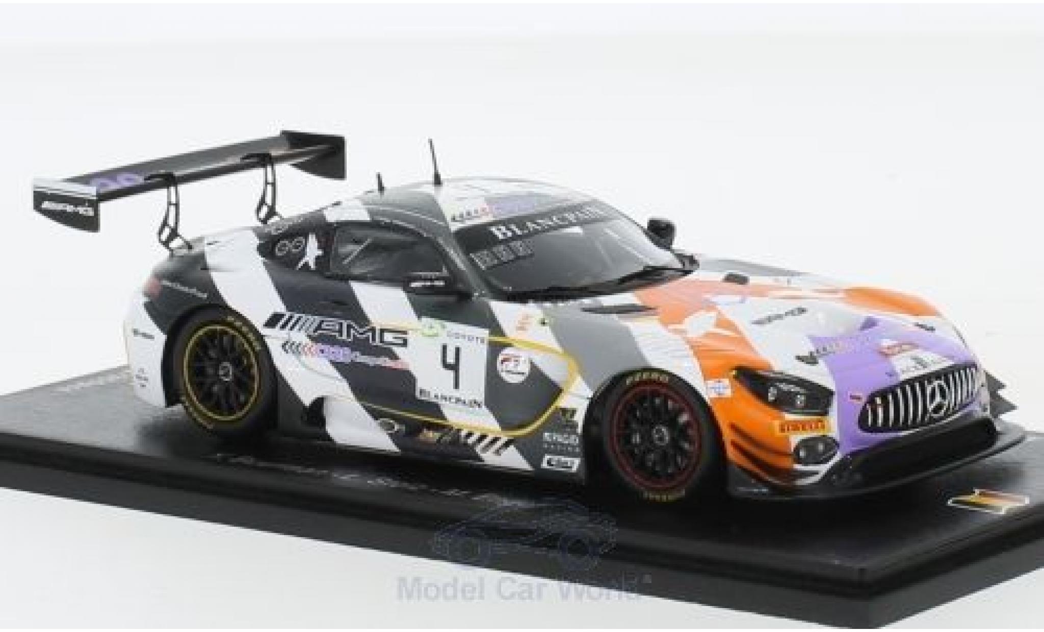Mercedes AMG GT 1/43 Spark 3 No.4 Black Falcon Team 24h Spa 2018 Y.Buurman/L.Stolz/M.Engel modellino in miniatura