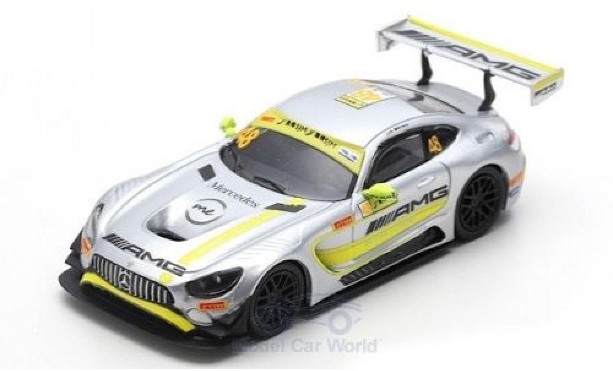 Mercedes AMG GT 1/64 Spark 3 No.48 -AMG Team Driving Academy Fia GT World Cup Macau 2017 E.Mortara modellino in miniatura