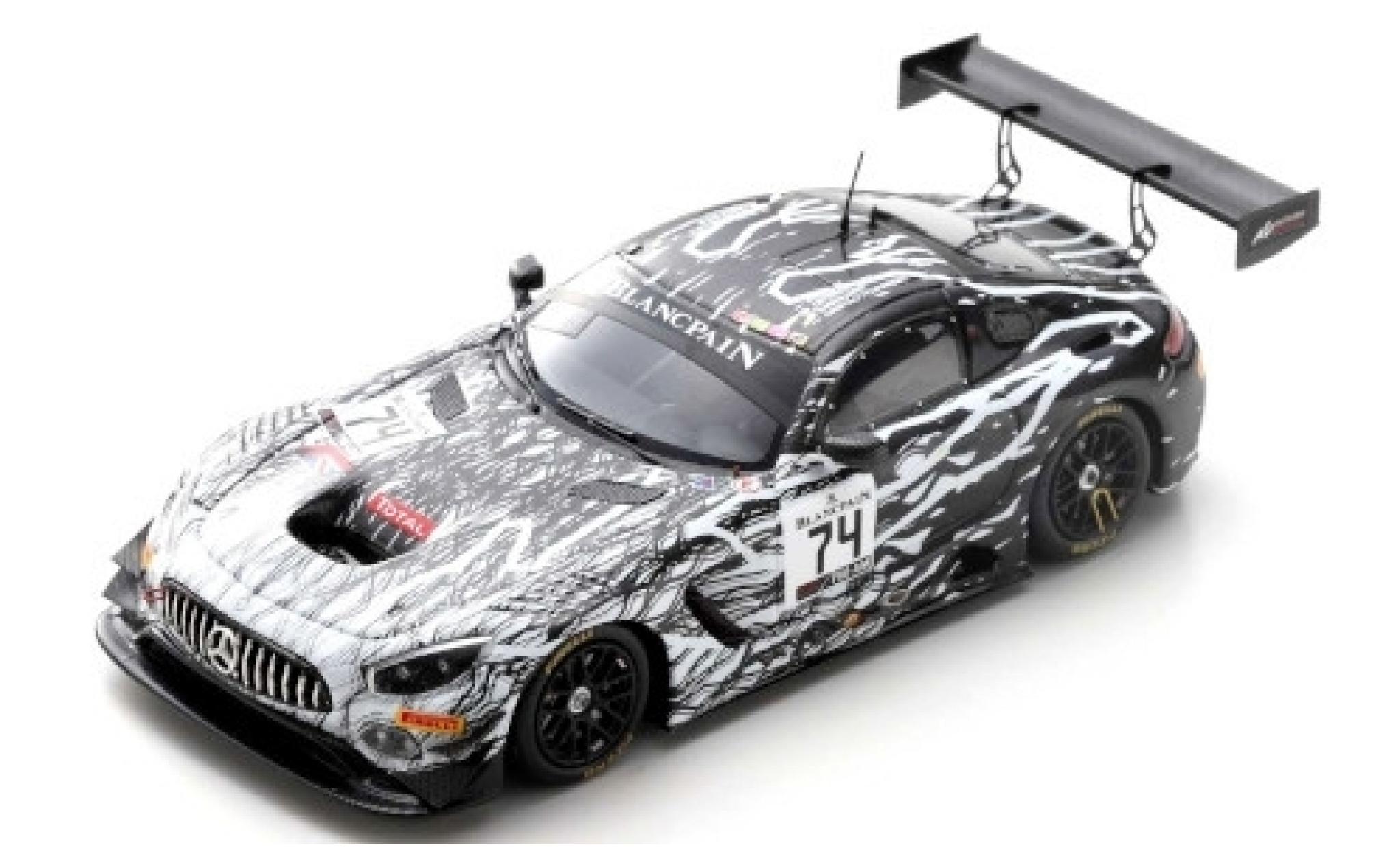 Mercedes AMG GT 1/43 Spark 3 No.74 Ram Racing 24h Spa 2019 R.Vos/D.Burke/C.Frankenhout/T.Onslow-Cole modellino in miniatura