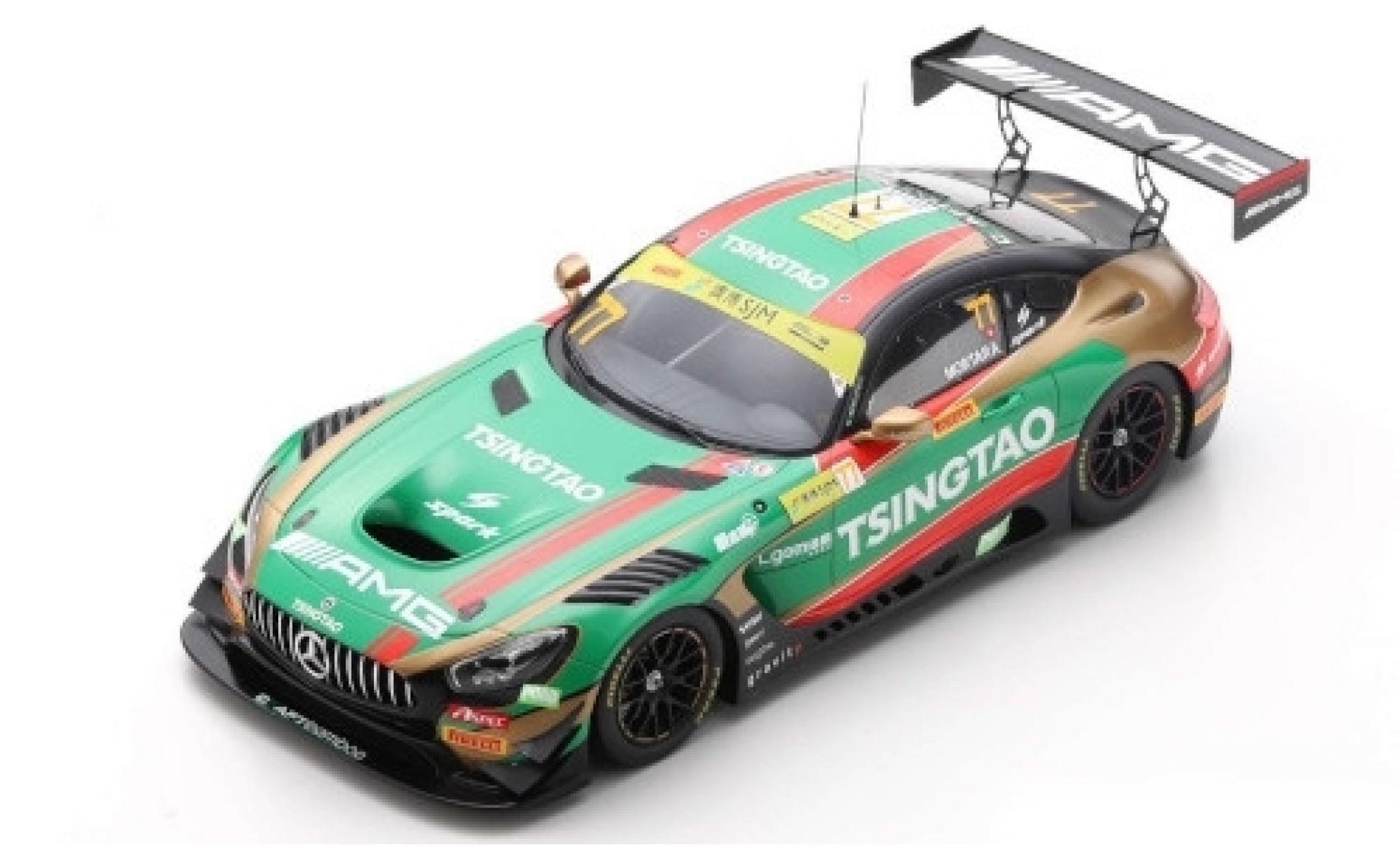 Mercedes AMG GT 1/18 Spark 3 No.77 -AMG Team CraftBamboo Racing Tsingtao Fia GT World Cup Macau 2019 E.Mortara modellino in miniatura