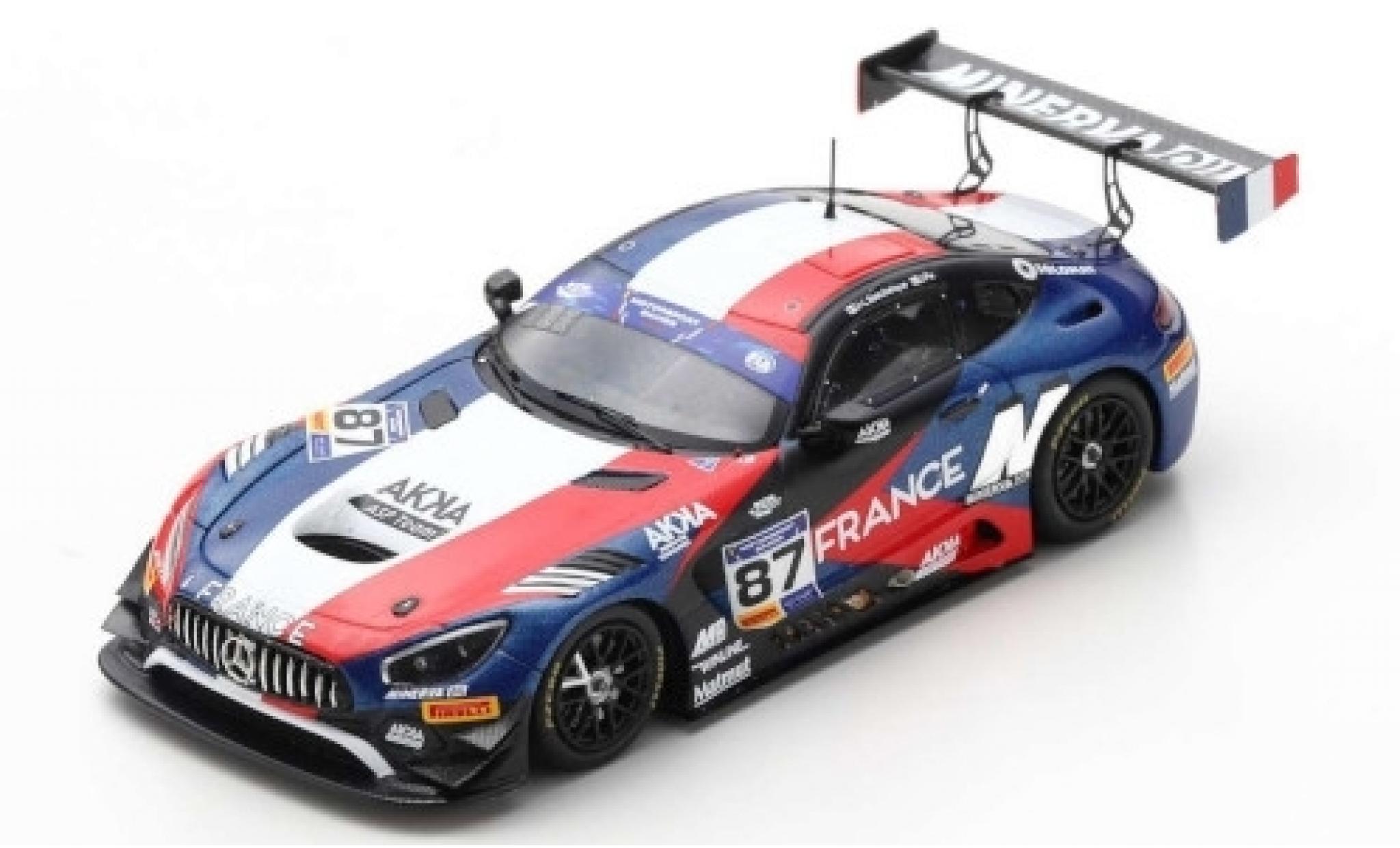 Mercedes AMG GT 1/43 Spark 3 No.87 ASP Team FIA Motorsport Games GT Cup Vallelunga 2019 Team France J-L.Beaubelique/J.Pla modellino in miniatura