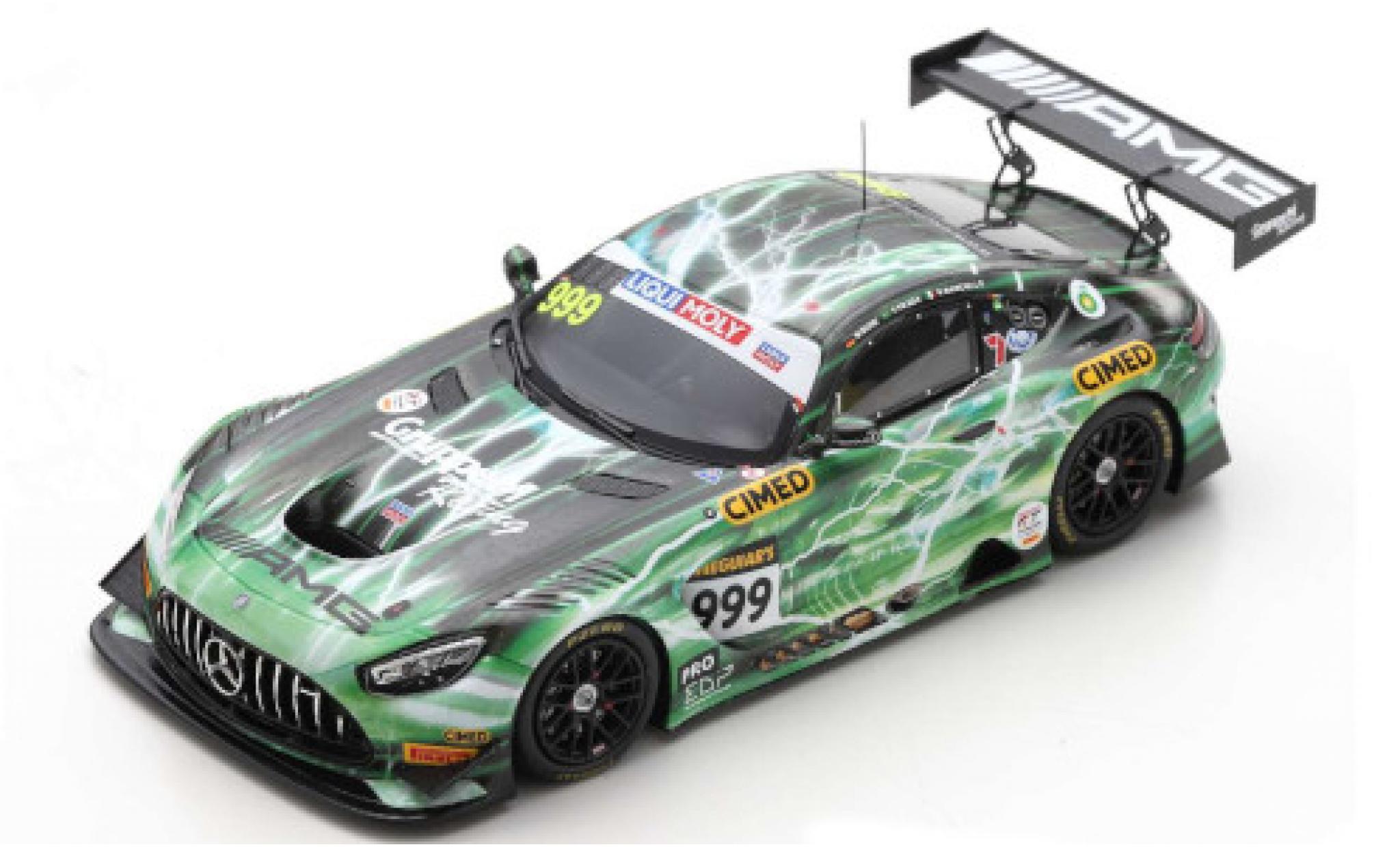 Mercedes AMG GT 1/43 Spark 3 No.999 GruppeM Racing 12h Bathurst 2020 F.Fraga/M.Buhk/R.Marciello modellino in miniatura