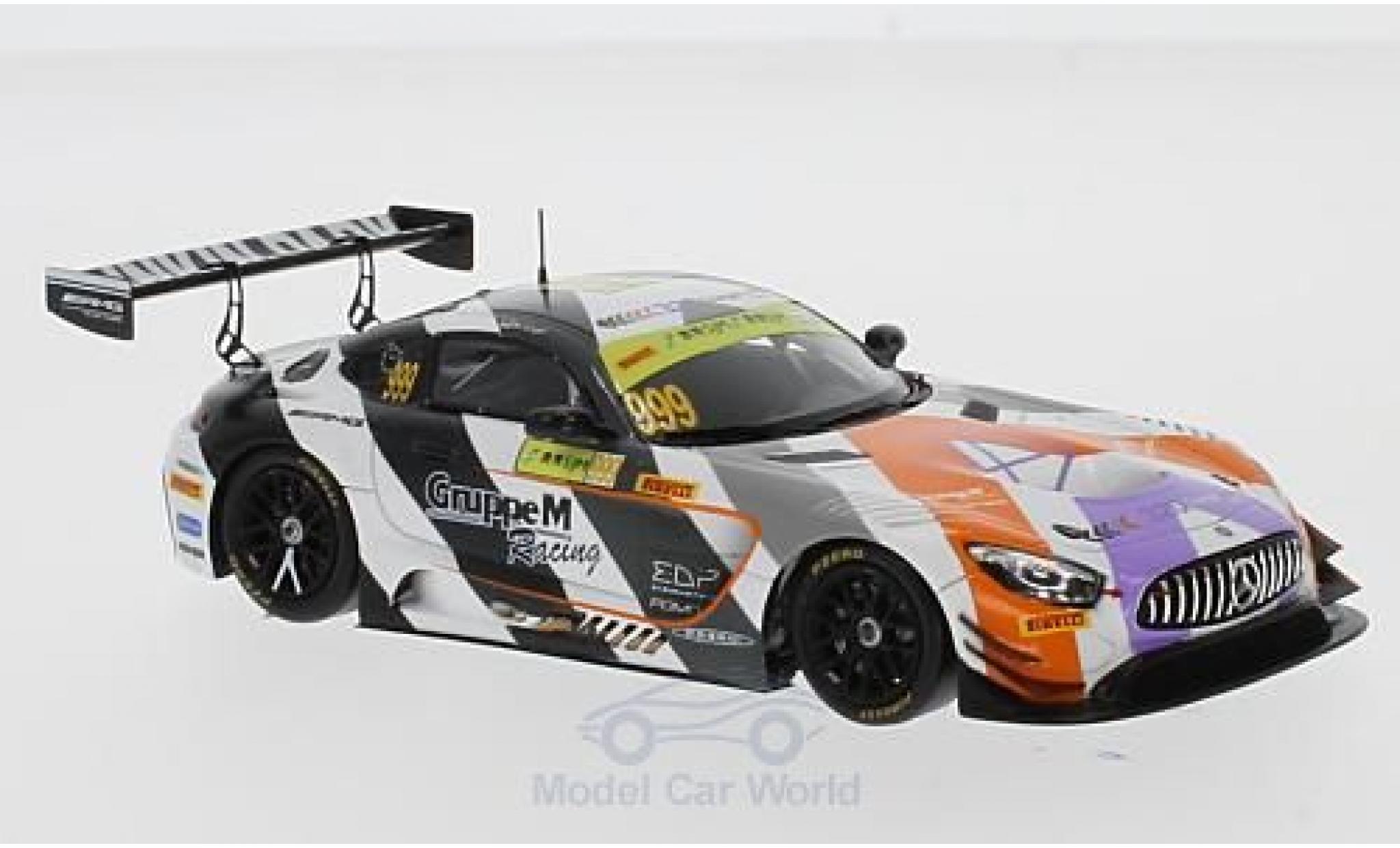 Mercedes AMG GT 1/43 Spark 3 No.999 -AMG Team GruppeM Racing Fia GT World Cup Macau 2017 M.Engel modellino in miniatura