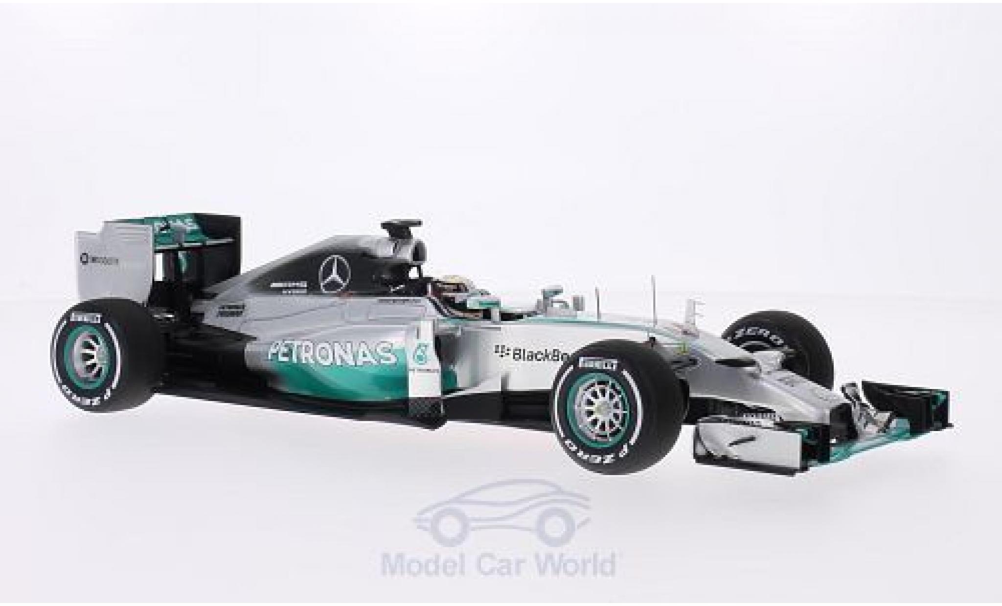 Mercedes F1 1/18 Spark W05 No.44 Petronas Formel 1 GP Großbritannien 2014 inklusive Figur L.Hamilton ohne Vitrine modellino in miniatura