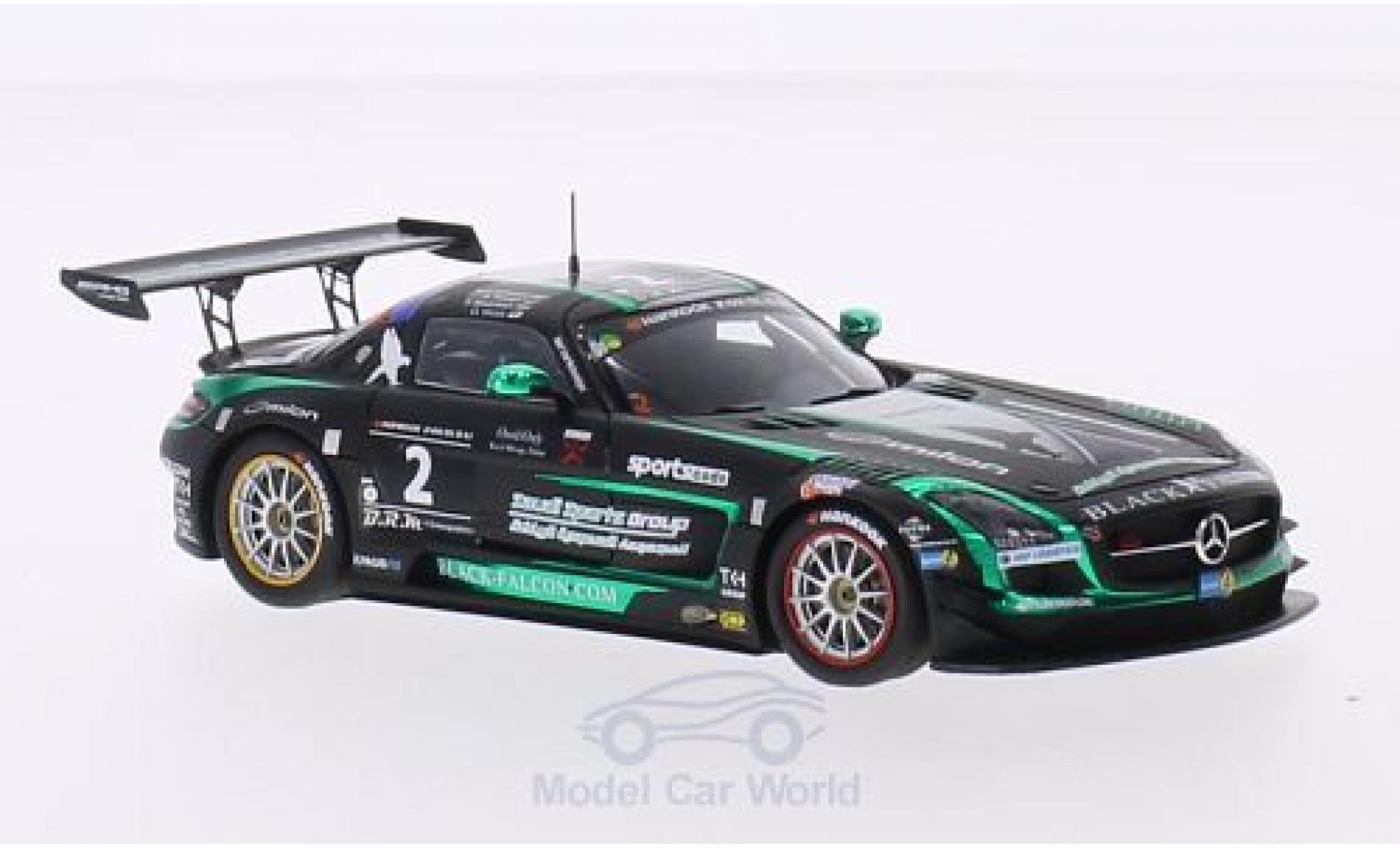 Mercedes SLS 1/43 Spark AMG GT3 No.2 Black Falcon Racing 24h Dubai 2015 A.Al Faisal/H.Haupt/Y.Buurman/O.Webb modellino in miniatura