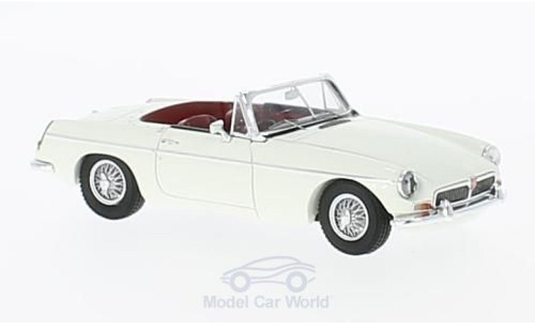 MG B 1/43 Spark Convertibile bianco RHD 1966 modellino in miniatura