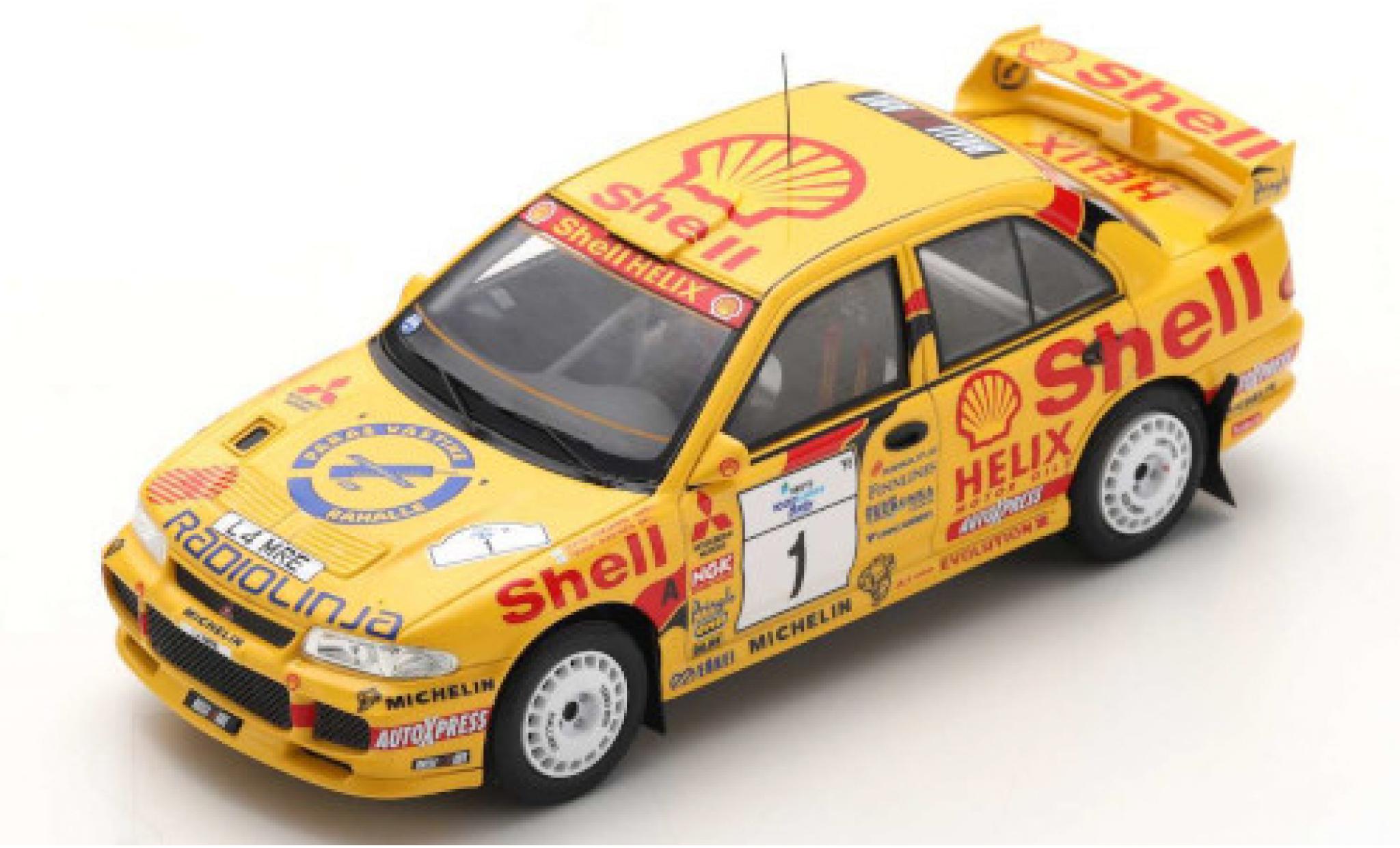 Mitsubishi Lancer 1/43 Spark Evolution III No.1 S Rallye WM Rallye Finnland 1995 T.Mäkinen/S.Harjanne modellino in miniatura