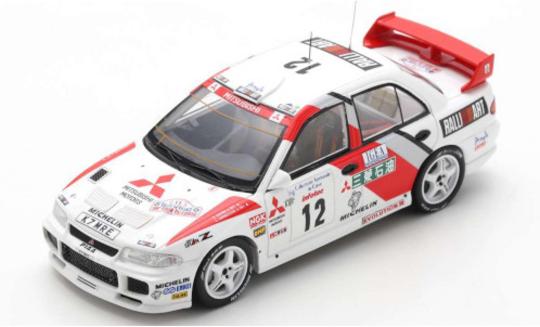 Mitsubishi Lancer 1/43 Spark Evolution III No.12 Rallye WM Tour de Corse 1995 A.Aghini/S.Farnocchia modellino in miniatura