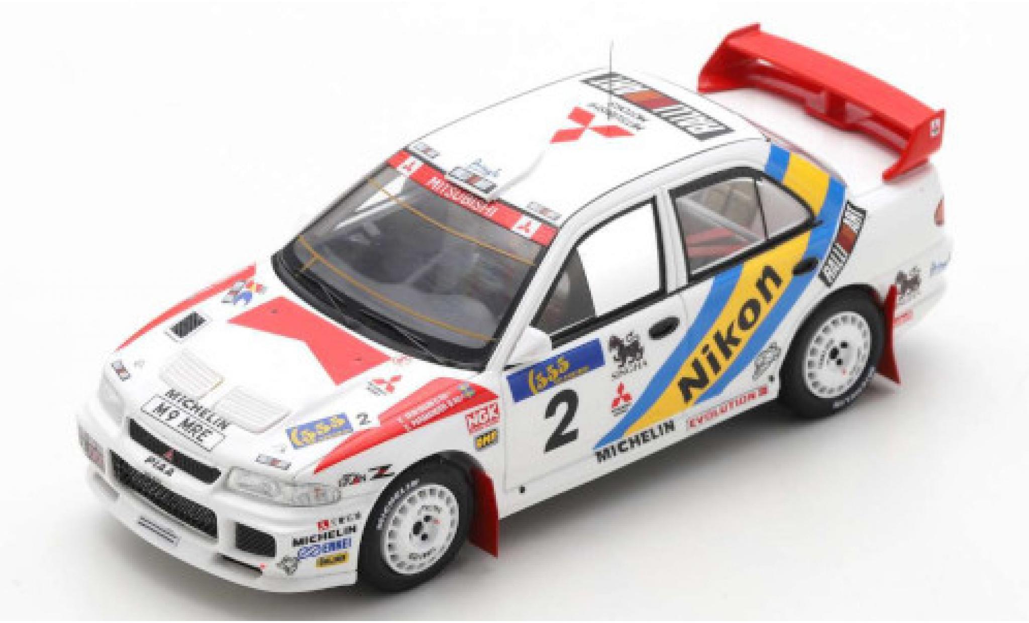 Mitsubishi Lancer 1/43 Spark Evolution III No.2 Marlboro Rallye Hong Kong - Peking 1995 mit Decals K.Eriksson/S.Parmander modellino in miniatura