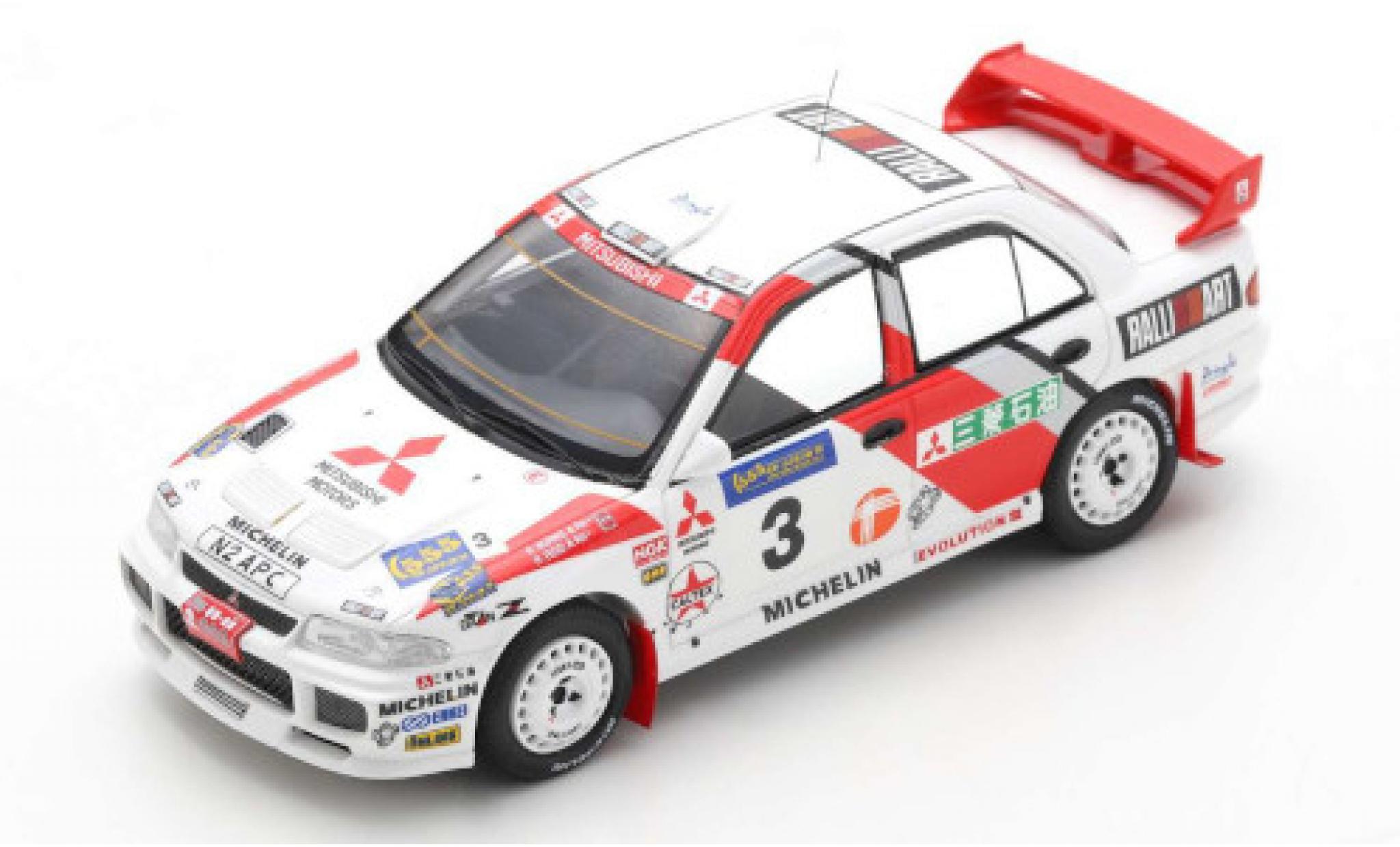 Mitsubishi Lancer 1/43 Spark Evolution III No.3 Rallye Hong Kong - Peking 1996 R.Burns/R.Reid modellino in miniatura