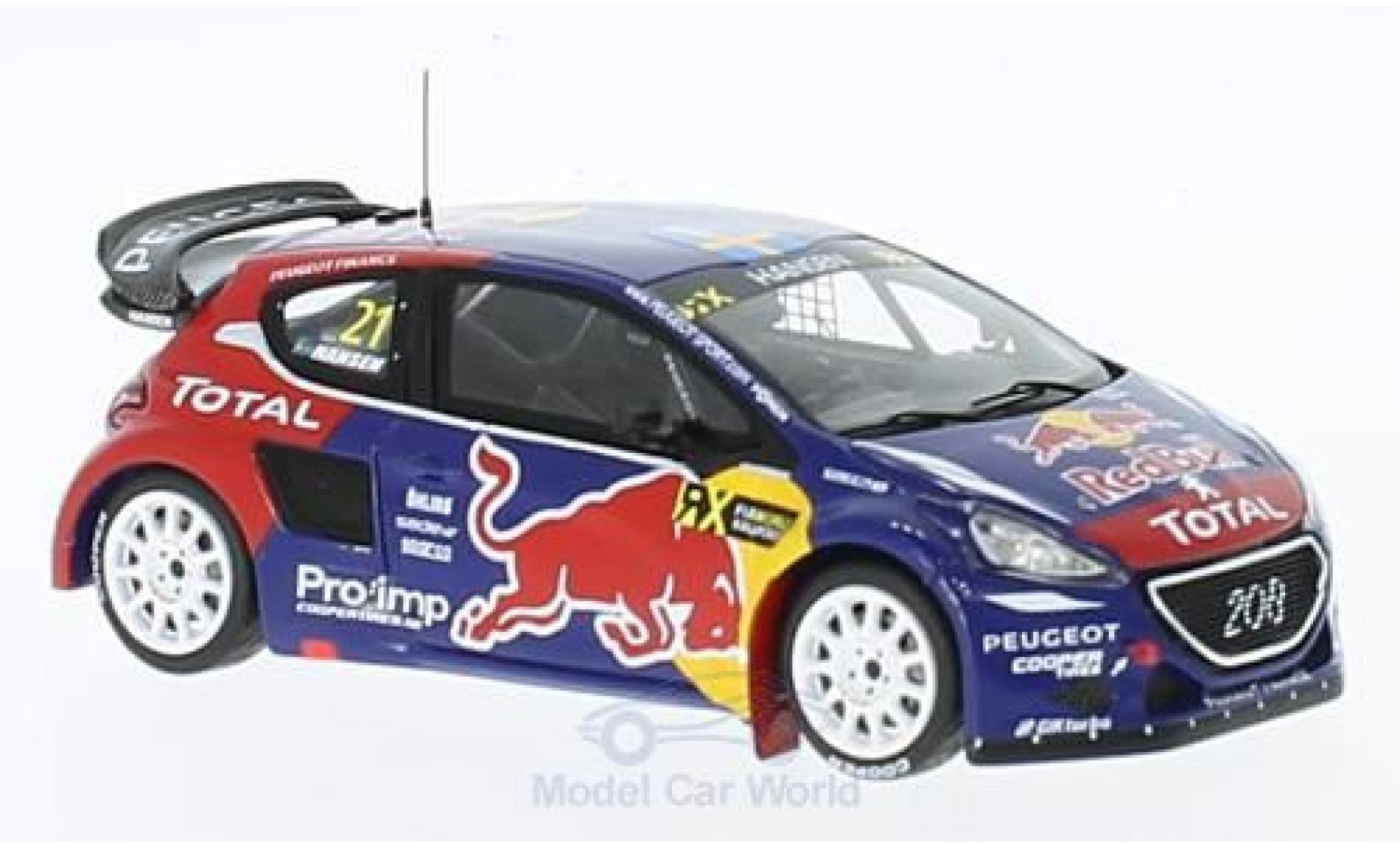 Peugeot 208 1/43 Spark WRX No.21 Team Hansen Red Bull Rallye-Cross WM Frankreich 2015 T.Hansen modellino in miniatura
