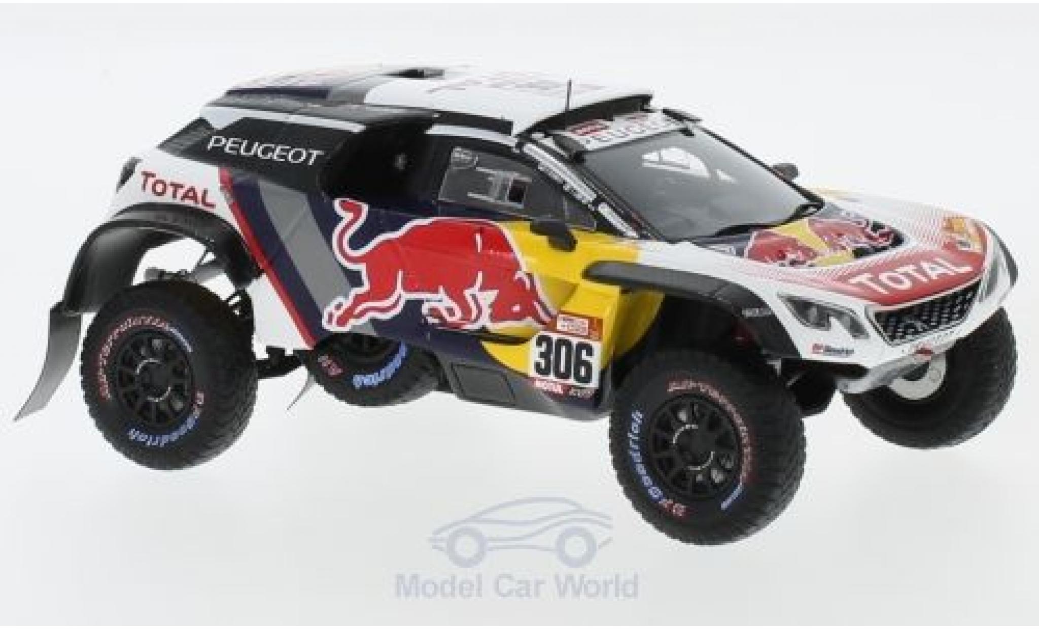 Peugeot 3008 1/43 Spark DKR Maxi No.306 Team Total Rallye Dakar 2018 S.Loeb/D.Elena modellino in miniatura