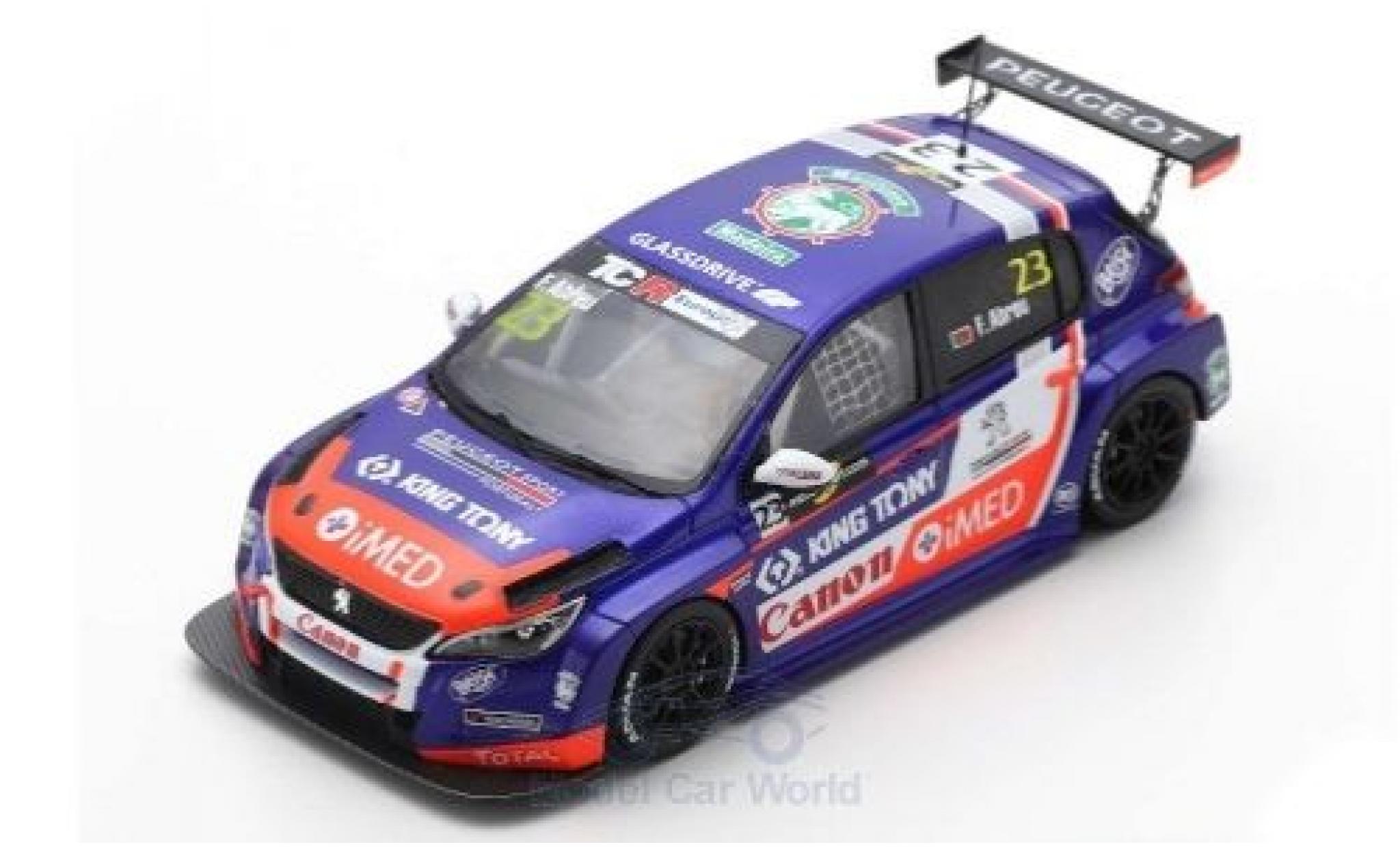 Peugeot 308 1/43 Spark TCR No.23 Sports & You TCR Europe Hungaroring 2018 F.Abreu modellino in miniatura