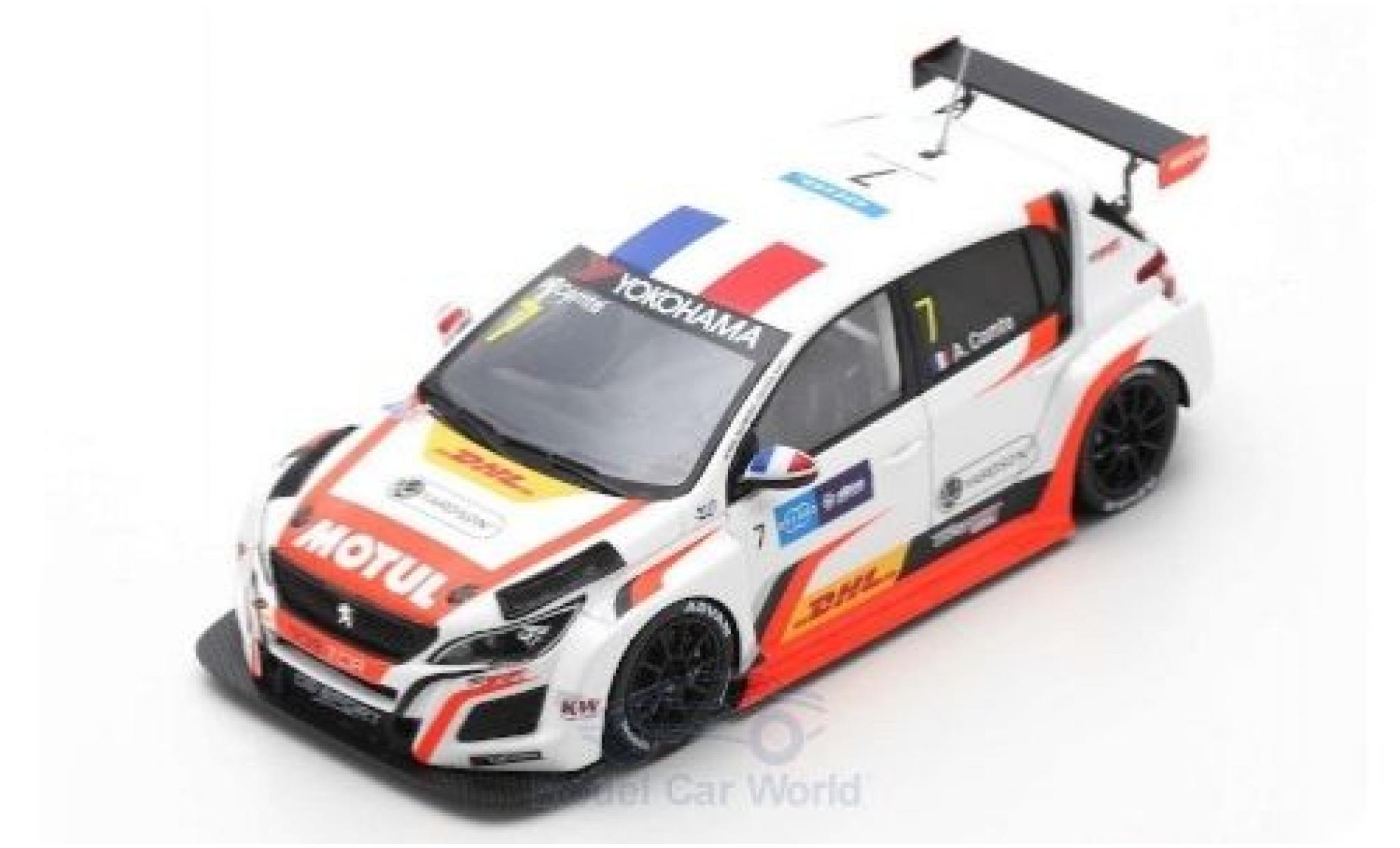 Peugeot 308 1/43 Spark TCR No.7 DG Sport Competition Race WTCR Macau Guia Race 2018 A.Comte modellino in miniatura