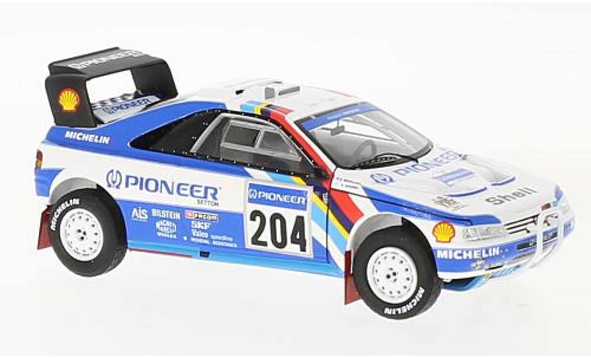 Peugeot 405 1/43 Spark T16 Grand Raid No.204 Pioneer Rallye Dakar Paris 1989 A.Vatanen/B.Berglund modellino in miniatura