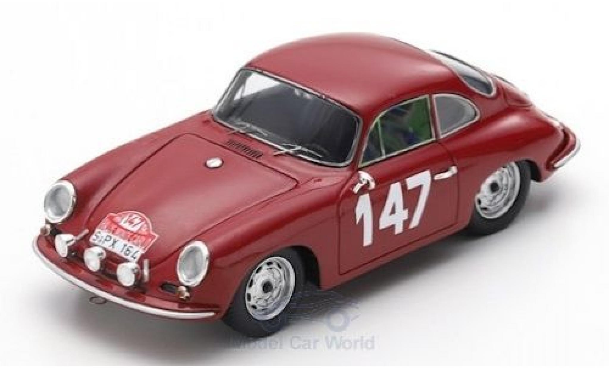 Porsche 356 1/43 Spark B 2000 GS-GT No.147 Rally Monte Carlo 1964 R.Buchet/M.Gauvin modellino in miniatura
