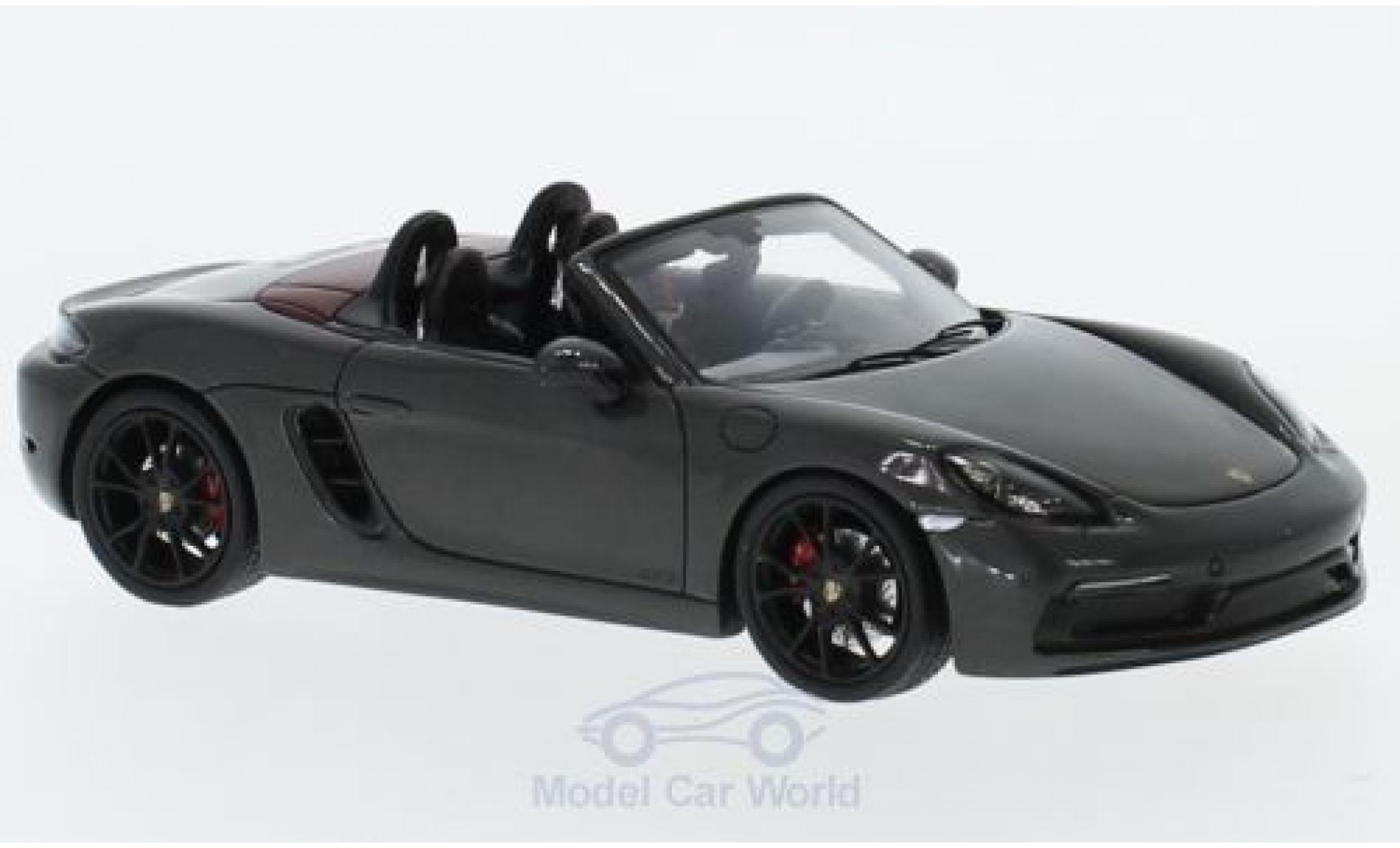 Porsche Boxster 1/43 Spark 718 GTS grigio 2018 modellino in miniatura