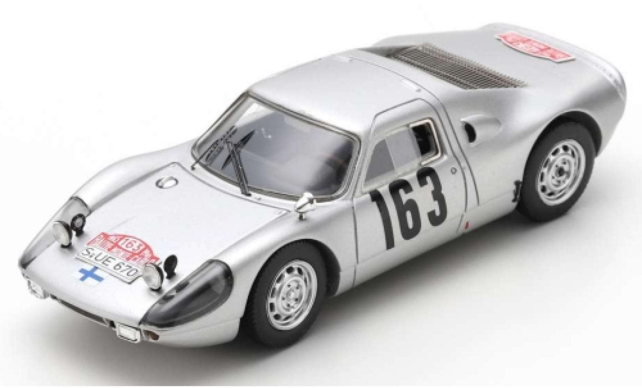 Porsche 904 1965 1/43 Spark Carrera GTS No.163 Rallye Monte Carlo 1965 P.Toivonen/A.Järvi modellino in miniatura