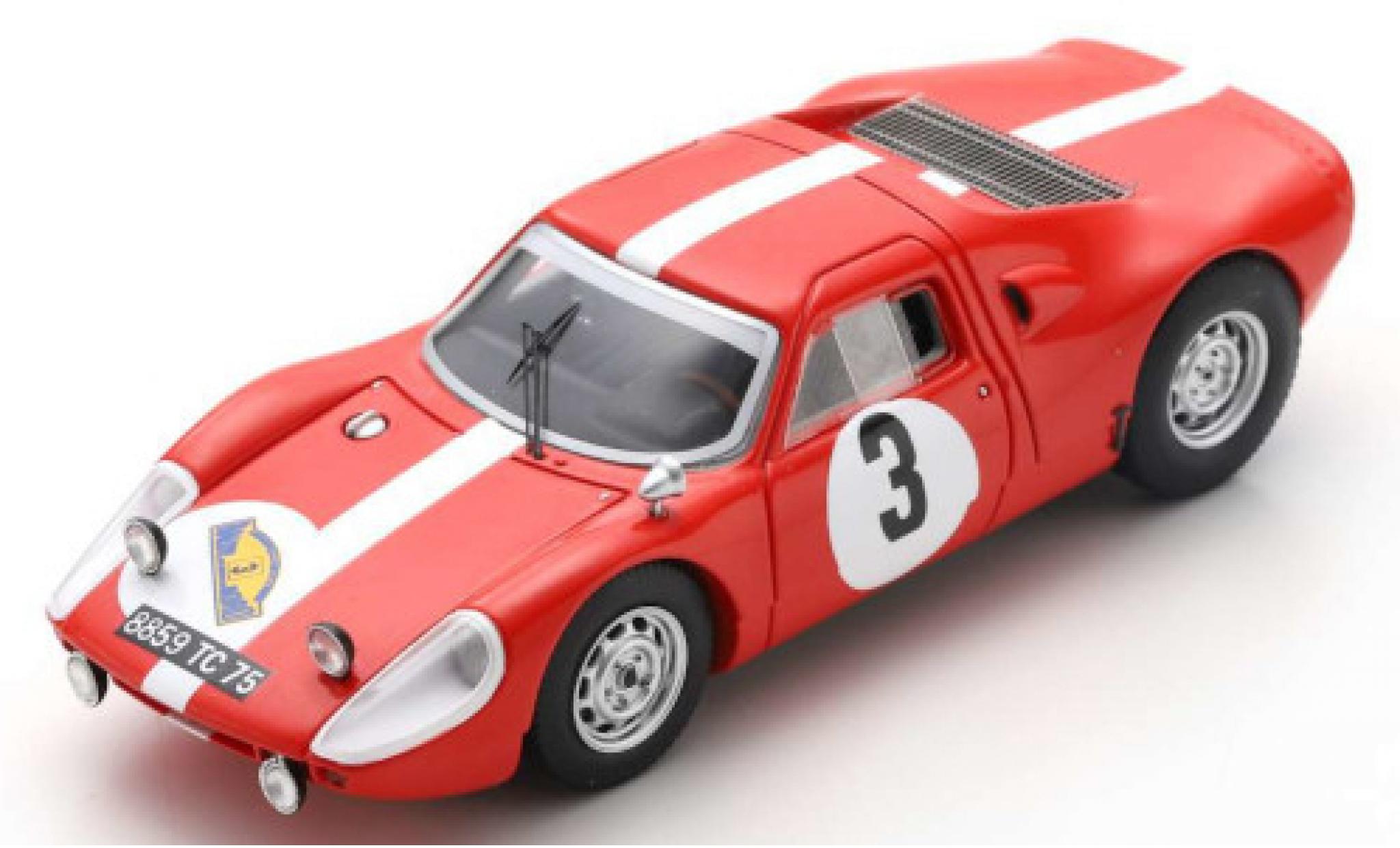 Porsche 904 1/43 Spark GTS No.3 Rallye des Routes du Nord 1966 F.Dumousseau/M.Roques modellino in miniatura