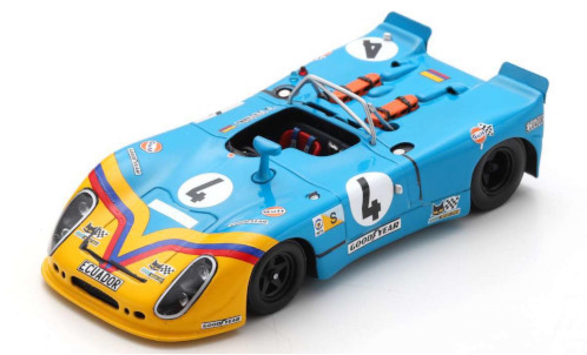 Porsche 908 1973 1/43 Spark /02 RHD No.4 24h Le Mans 1973 avec Decals G.Ortega/F.Merello modellino in miniatura