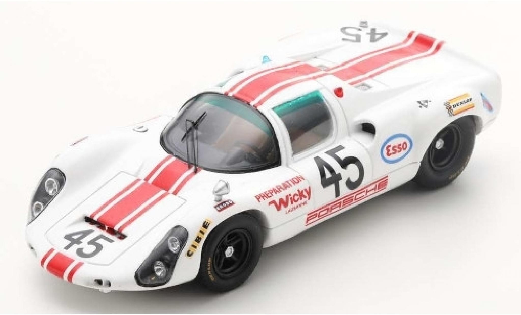Porsche 910 1/43 Spark No.45 24h Le Mans 1968 J.-P.Hanrioud/A.Wicky modellino in miniatura