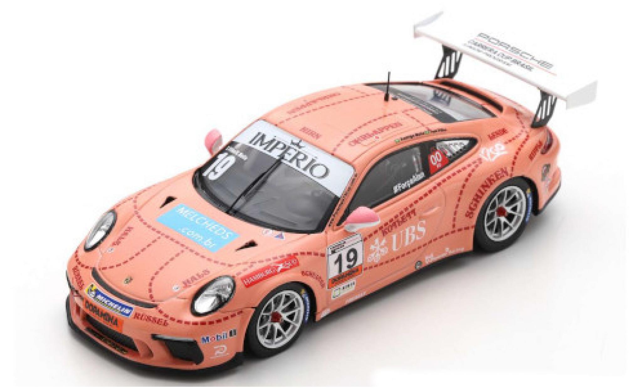 Porsche 991 GT3 Cup 1/43 Spark 911 () GT3 Cup No.19 Carrera Cup Brasilien 2018 T.Filho/R.Mello modellino in miniatura