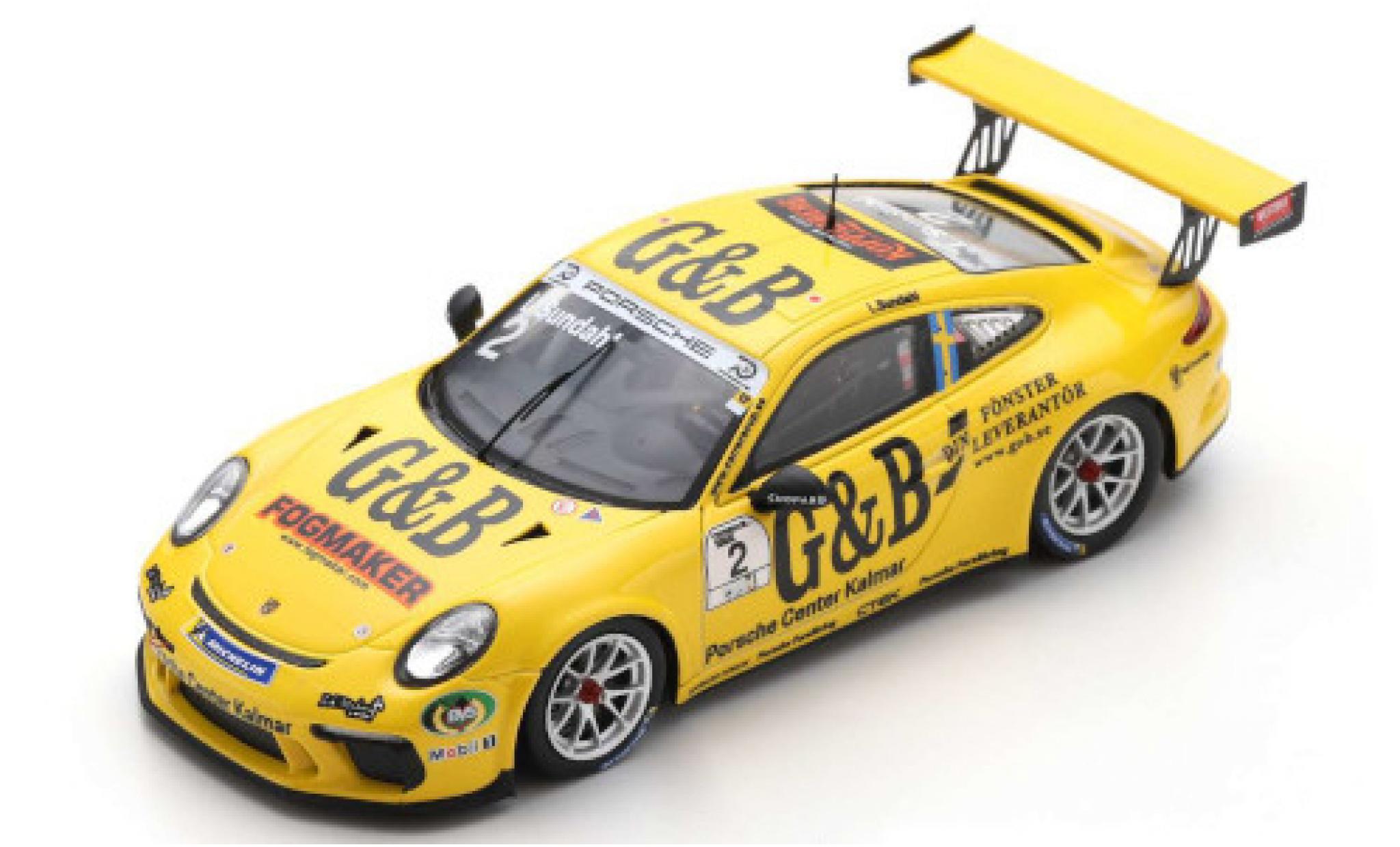 Porsche 991 GT3 Cup 1/43 Spark 911 () GT3 Cup No.2 Carrera Cup Scandinavia 2018 L.Sundahl modellino in miniatura