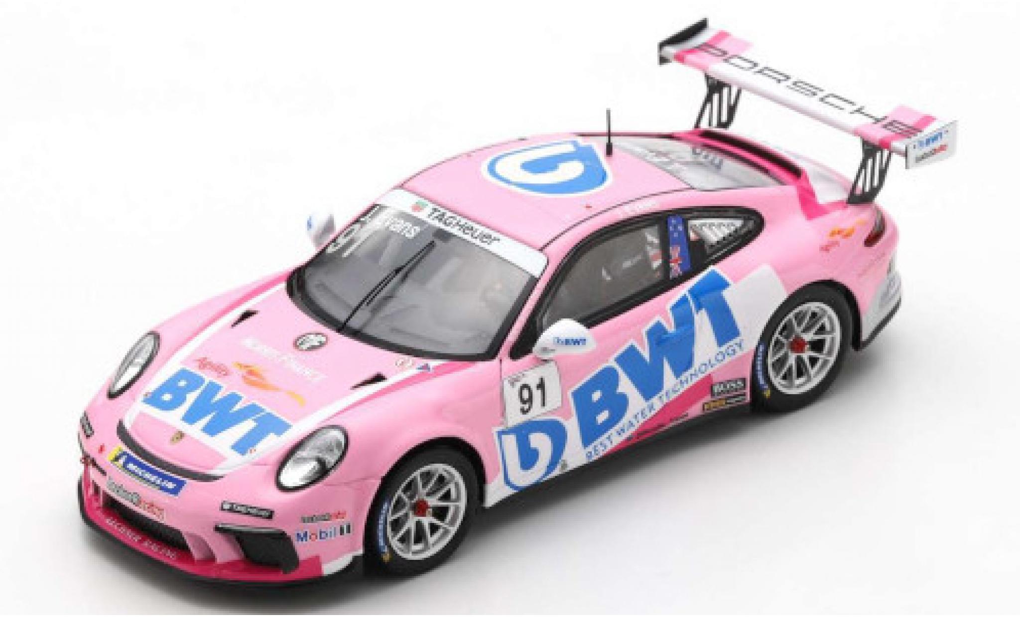 Porsche 992 GT3 1/43 Spark 911 (991) GT3 Cup No.91 BWT Carrera Cup France 2020 J.Evans modellino in miniatura