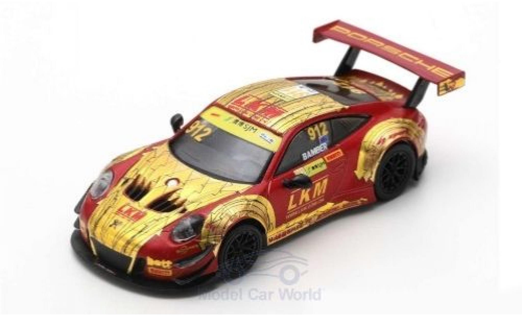 Porsche 991 GT3 R 1/64 Spark 911 () GT3 R No.912 Manthey-Racing Fia GT World Cup Macau 2018 E.Bamber modellino in miniatura