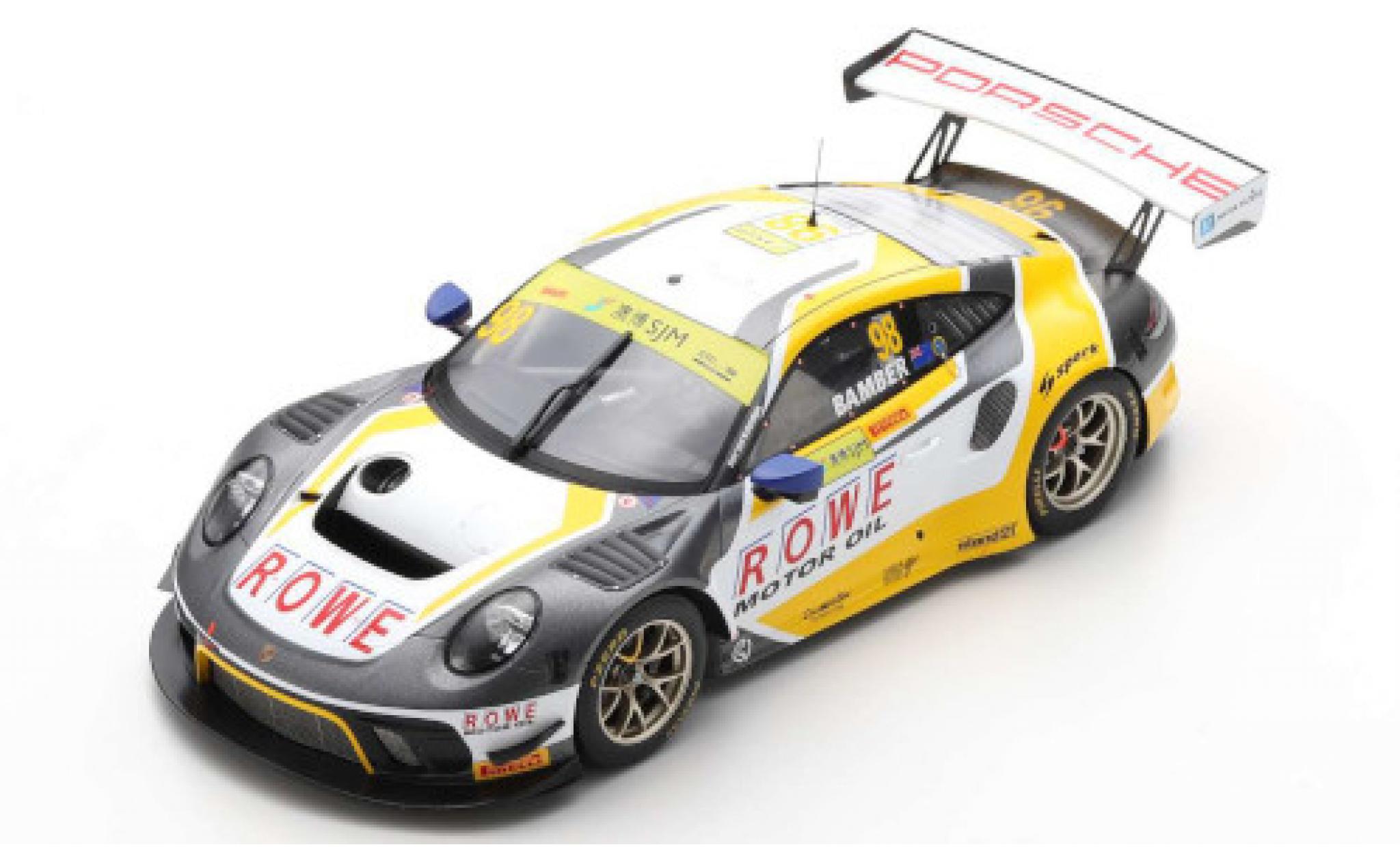Porsche 992 GT3 R 1/18 Spark 911 (991) GT3 R No.98 ROWE Racing Fia GT World Cup Macau 2019 E.Bamber modellino in miniatura