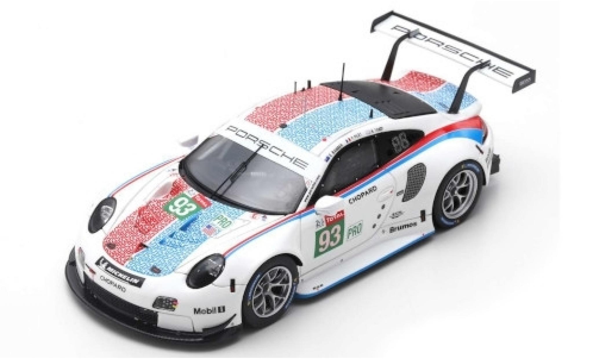 Porsche 992 RSR 1/87 Spark 911 (991) RSR GTE No.93 GT Team LMGTE Pro 24h Le Mans 2019 P.Pilet/E.Bamber/N.Tandy modellino in miniatura