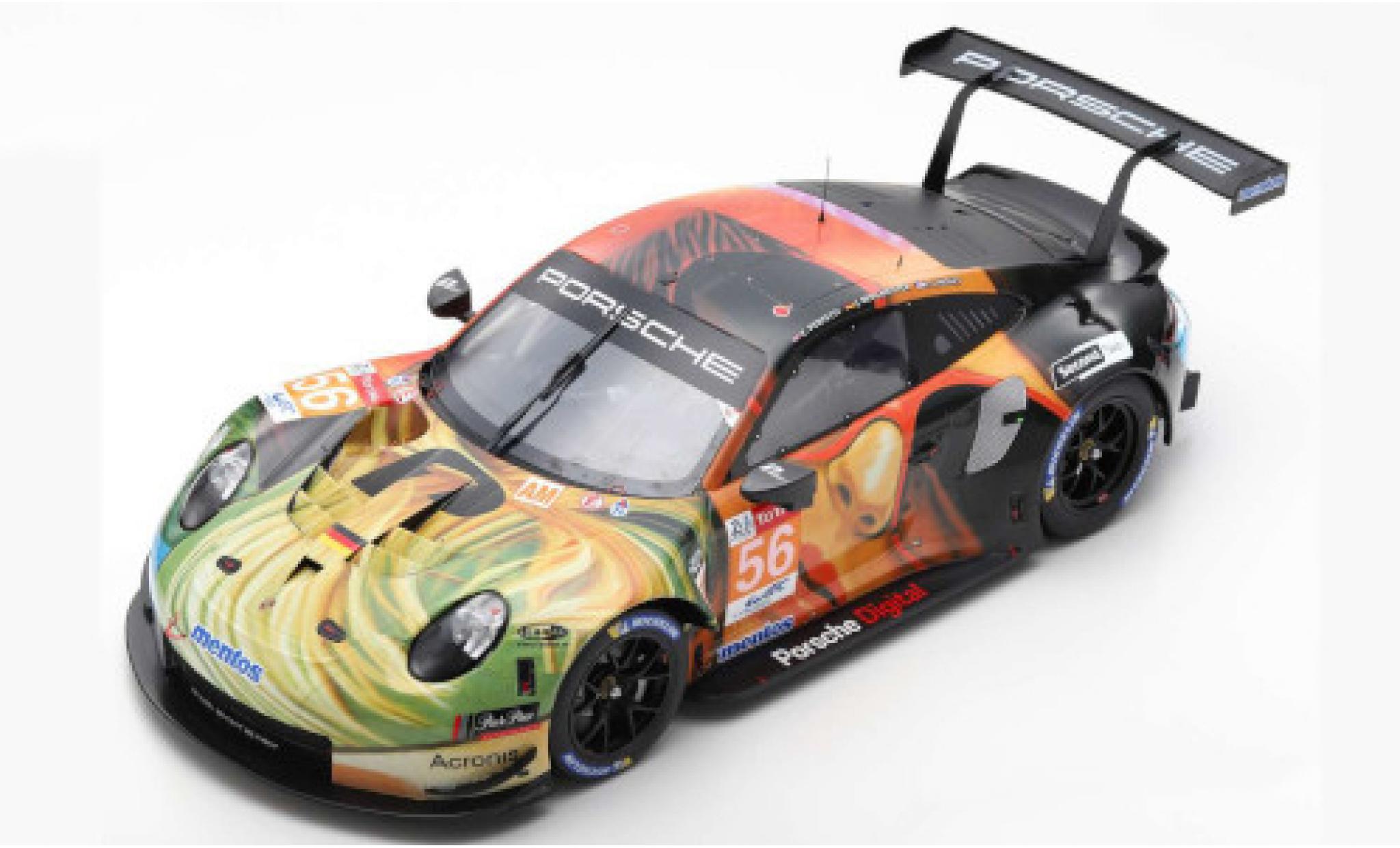 Porsche 992 RSR 1/18 Spark 911 (991) RSR No.56 Team Project 1 24h Le Mans 2019 J.Bergmeister/P.Lindsey/E.Perfetti modellino in miniatura
