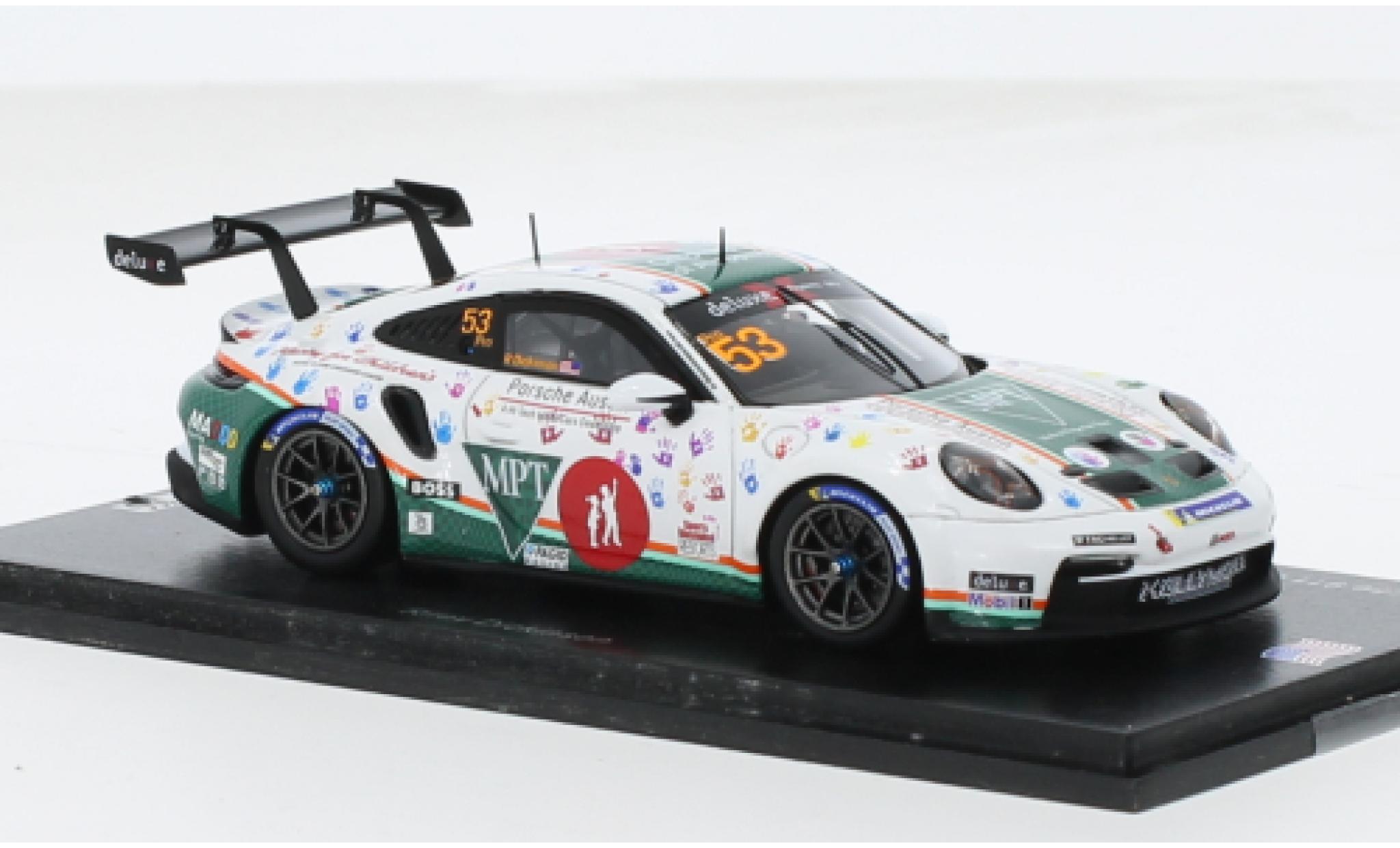 Porsche 992 GT3 1/43 Spark 911  Cup No.53 Deluxe Super Cup North America 2023 1:43 modellino in miniatura