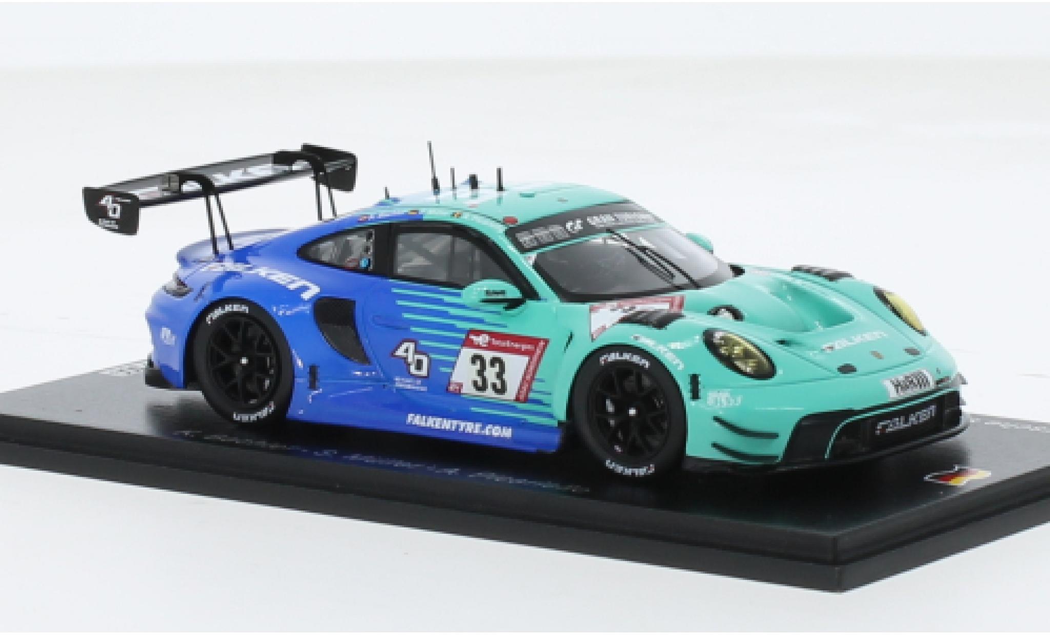 Porsche 992 GT3 R 1/43 Spark 911  No.33 Falken Motorsports Falken 24h Nürburgring 2023 1:43 modellino in miniatura