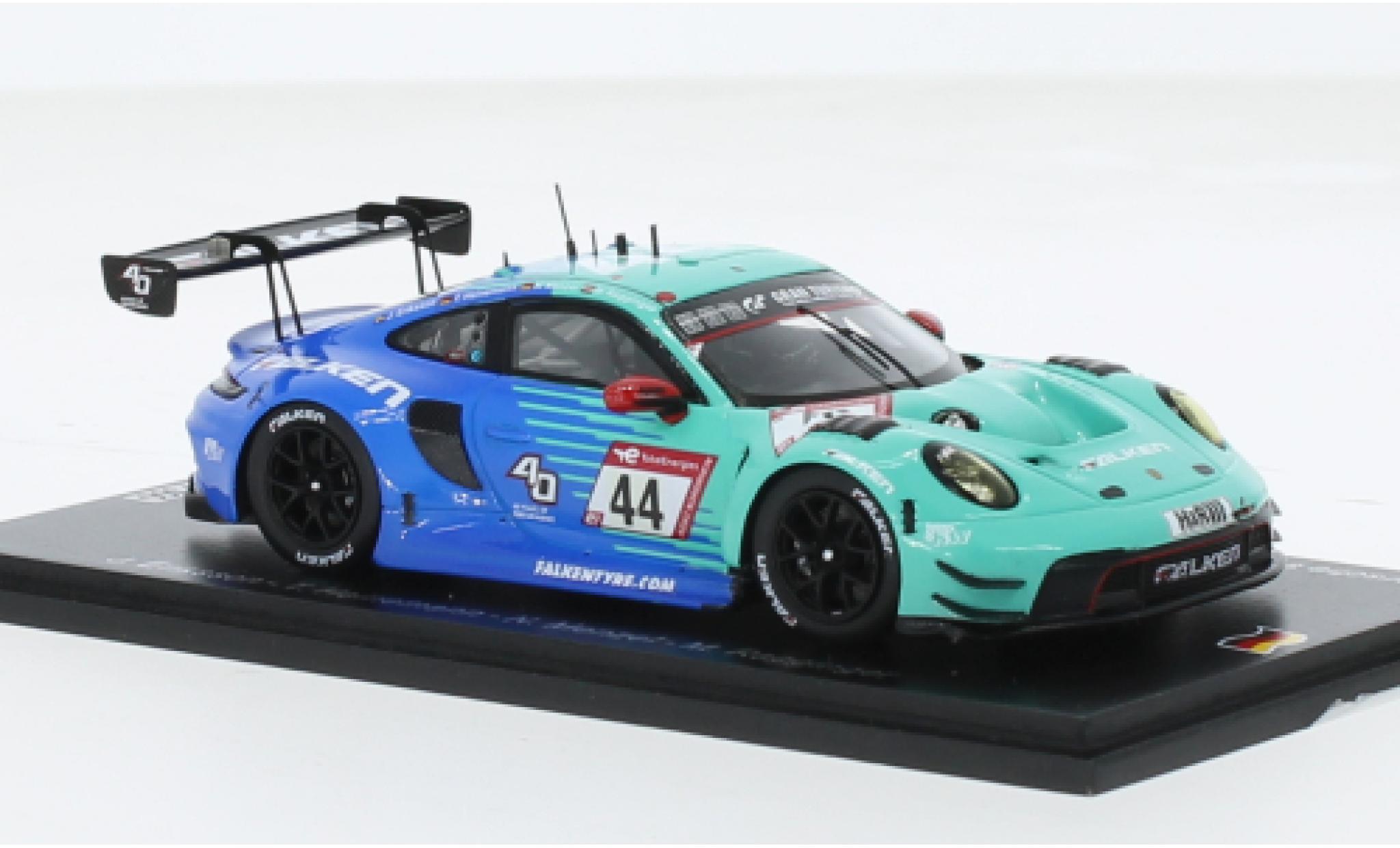 Porsche 992 GT3 R 1/43 Spark 911  No.44 Falken Motorsports Falken 24h Nürburgring 2023 1:43 modellino in miniatura