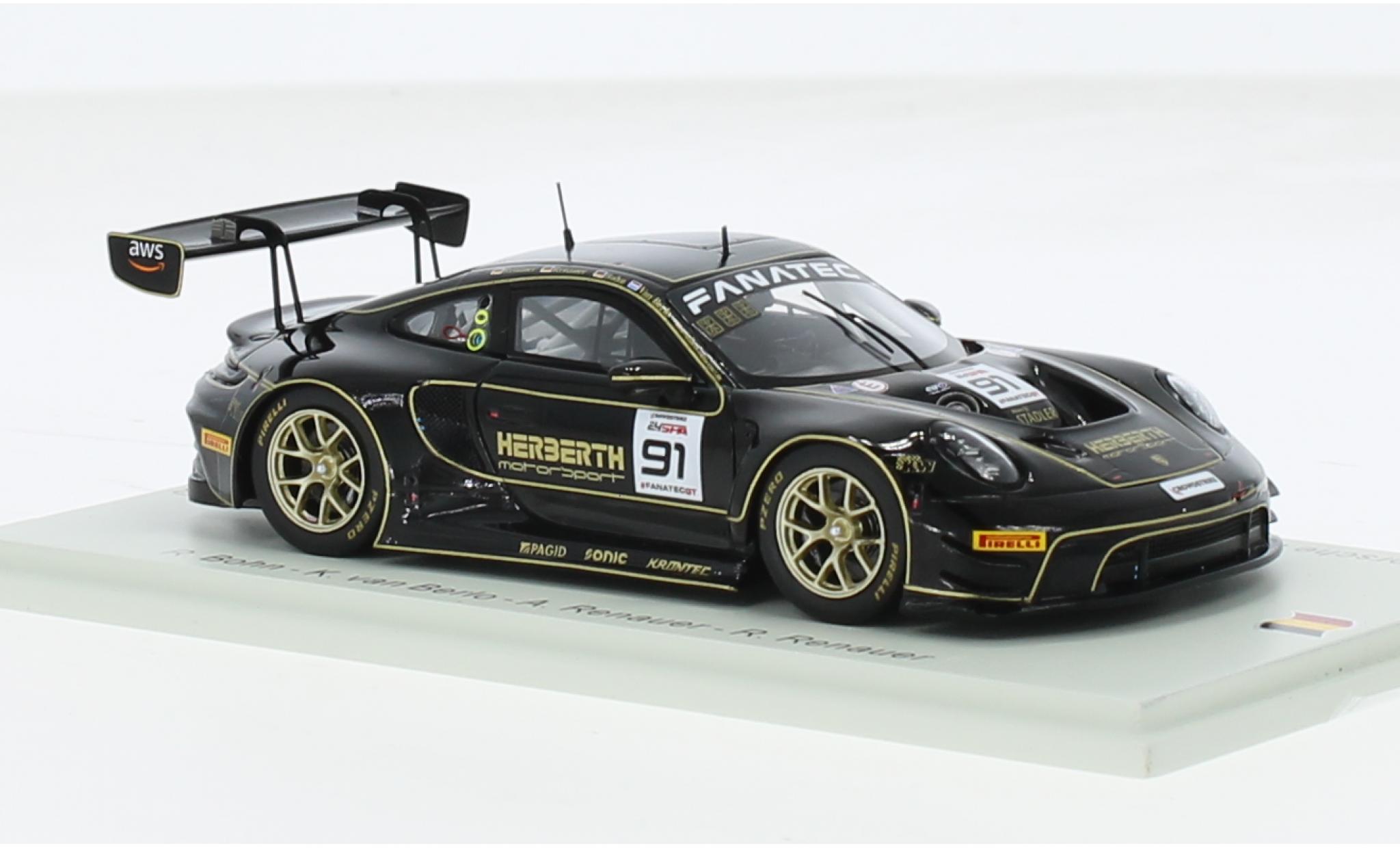 Porsche 992 GT3 R 1/43 Spark 911  No.91 Herberth Motorsport 24h Spa 2023 1:43 modellino in miniatura
