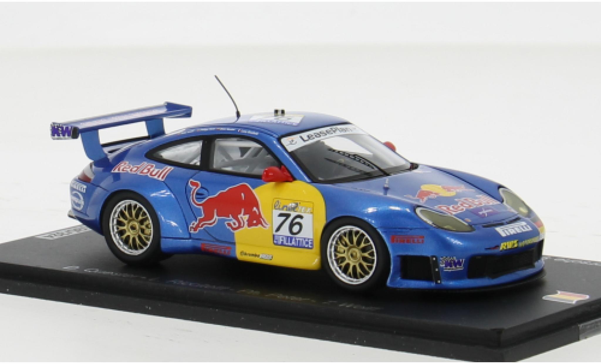Porsche 996 GT3 1/43 Spark 911  No.76 RWS Motorsport Red Bull 24h Spa 2002 1:43 modellino in miniatura