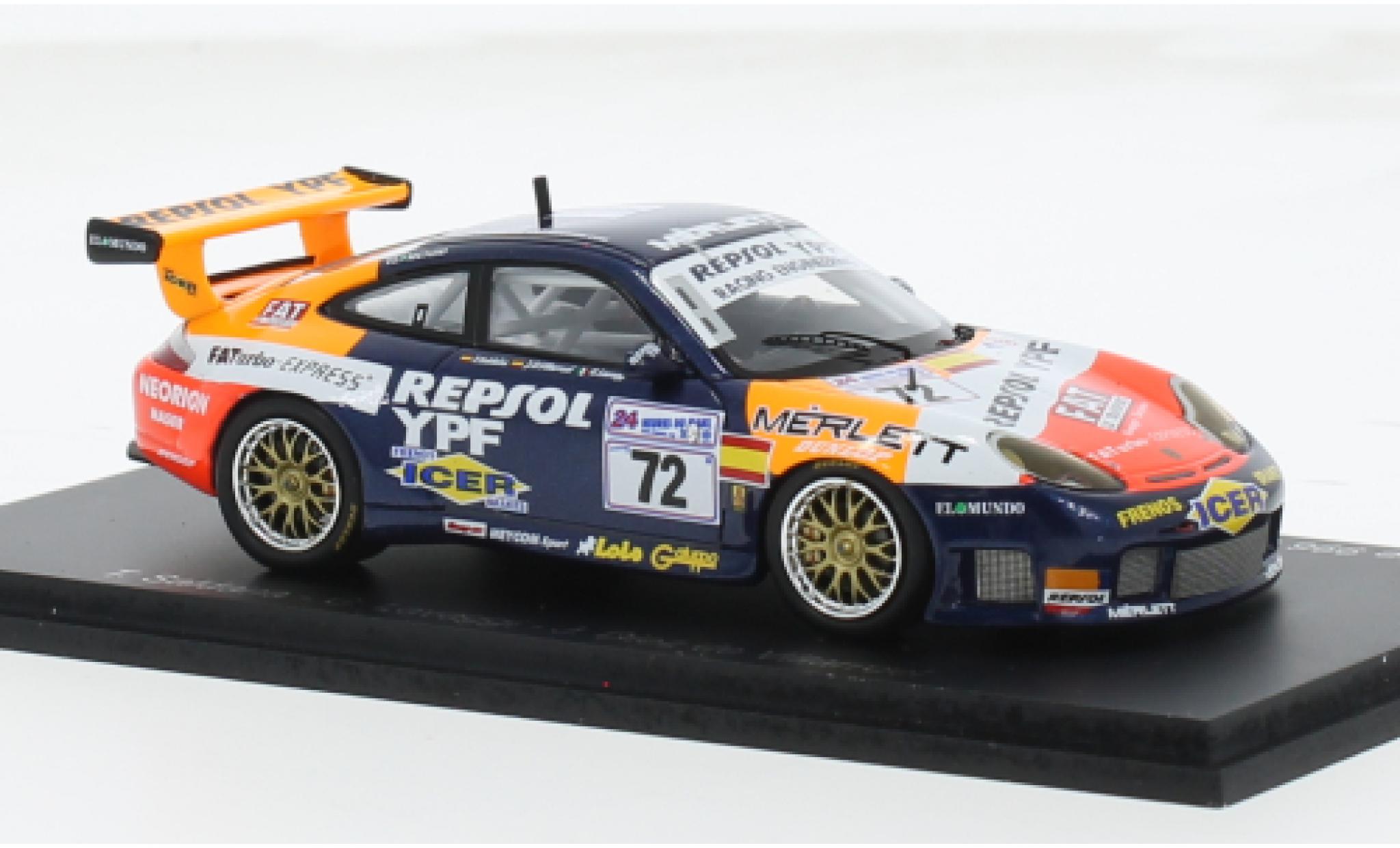 Porsche 996 GT3 1/43 Spark 911  R No.72 Repsol Racing Engineering Repsol 24h Le Mans 2000 1:43 modellino in miniatura