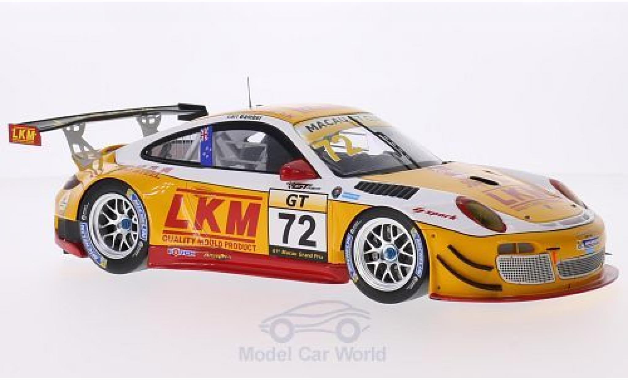 Porsche 991 GT3 R 1/18 Spark 911 (997) GT3 R No.72 LKM GT Asia Macau GT Cup 2014 E.Bamber modellino in miniatura