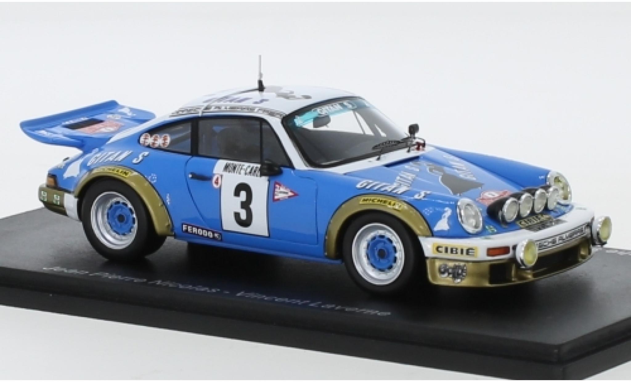 Porsche 930 RS 1/43 Spark 911 Carrera RS 2.7 No.3 Almeras Frere Gitanes Rallye Monte Carlo 1978 y compris les Decals J-P.Nicolas/V.Laverne modellino in miniatura
